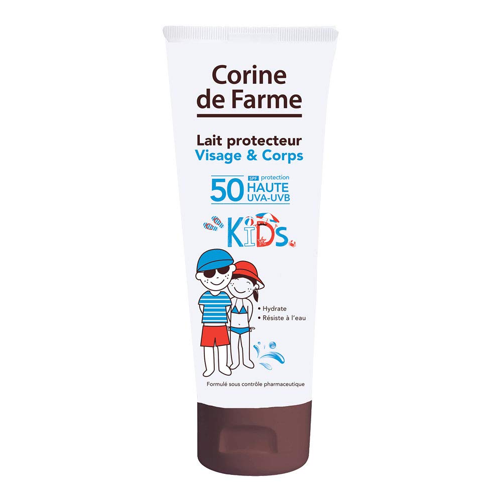 Corine de Farme SPF50 Kids Protective Face & Body Lotion - Gentle Moisturizing Sunscreen for Babies & Children - Perfect for Outdoor Play, Beach Days & Daily Sun Protection