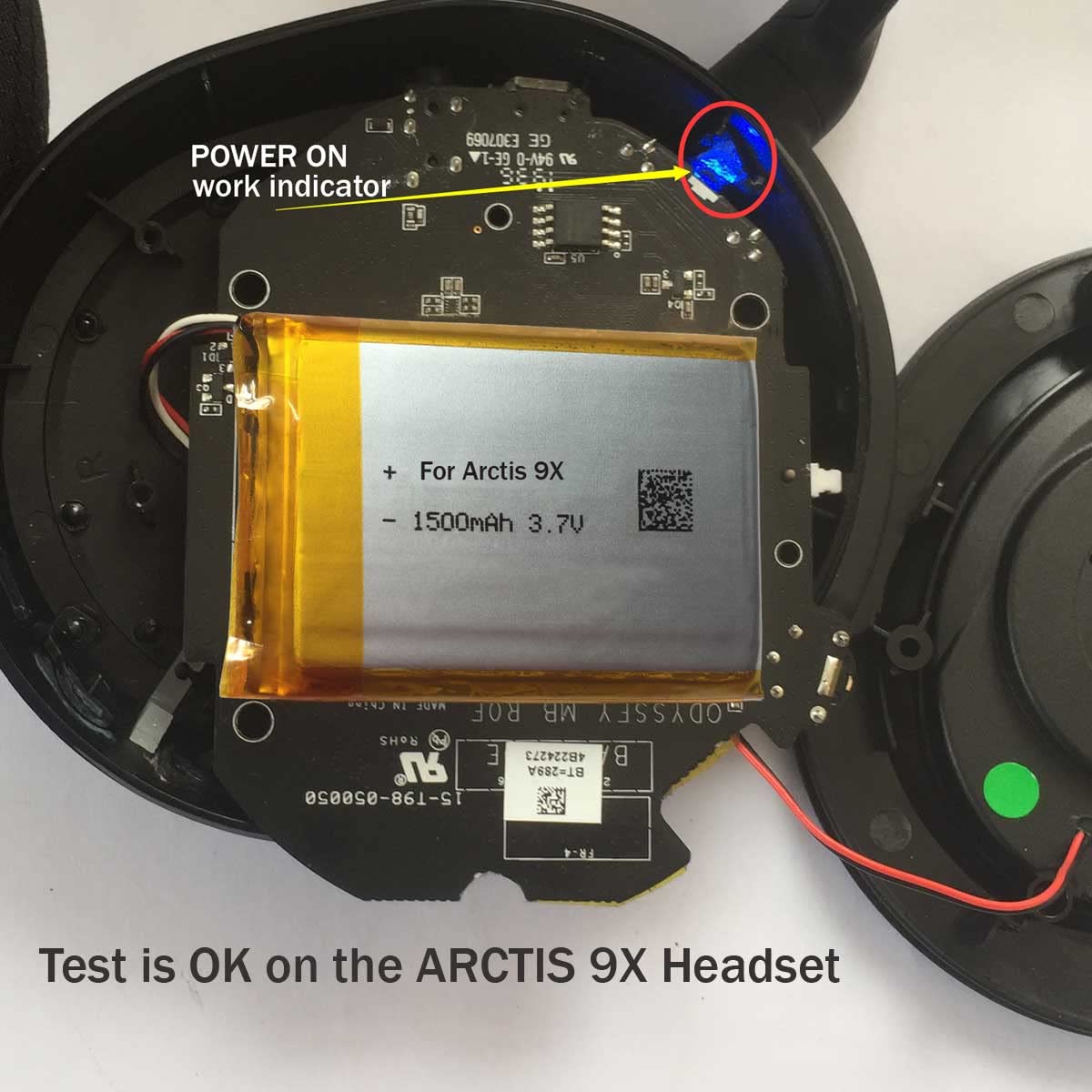 AOLIKES 3.7V 1500mAh Replacement Battery for SteelSeries Arctis 9X Wireless Gaming Headset - Long Lasting Power for Xbox Series X/S & PC Gaming - (Not Compatible with Arctis 9 Headset) - Perfect for Extended Gaming Sessions & Wireless Headset Use