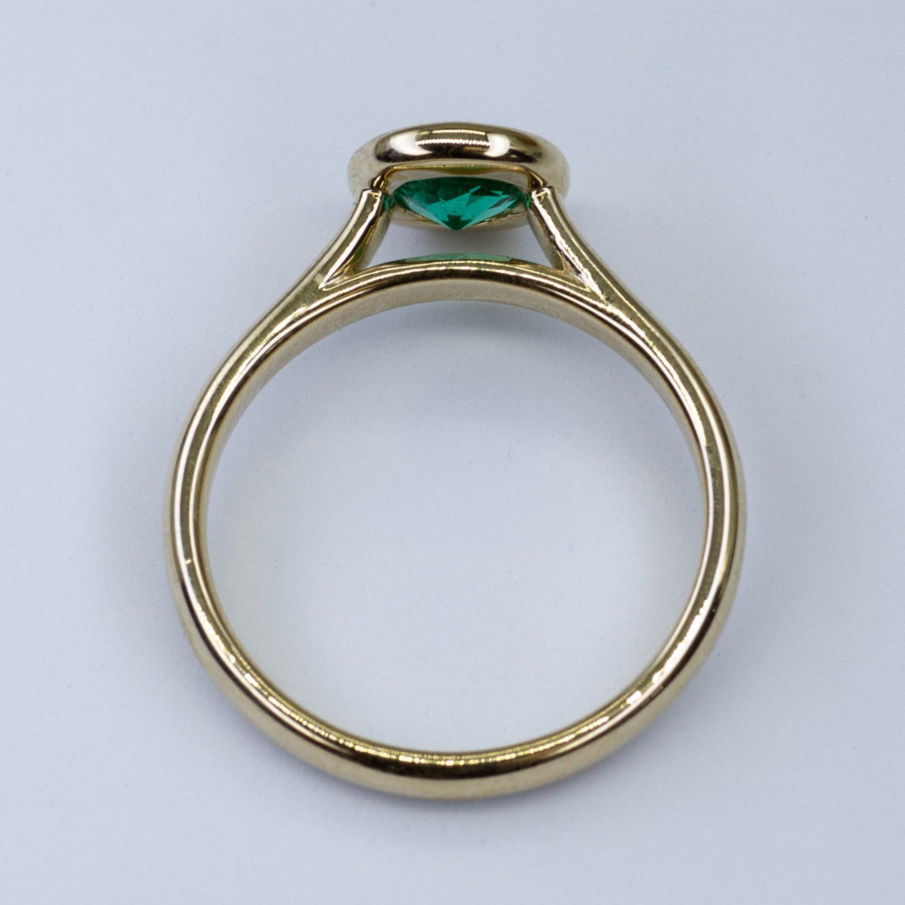 100 Ways Bezel Set Emerald Solitaire Ring | 0.56 Carat Natural Emerald | Size 6.75 | Wedding, Engagement, Anniversary Gift for Her