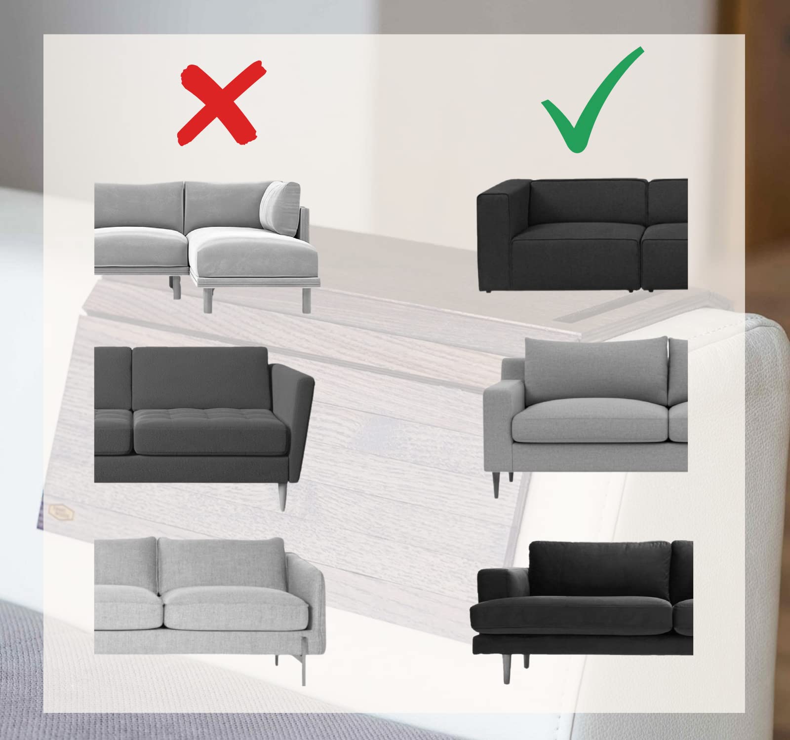 Foldable Wooden Sofa Arm Tray Table - Couch & Bedside Coffee Cup Holder, Phone Stand, End Protector - White - Perfect for Living Room, TV Chair & Relaxing with Drinks