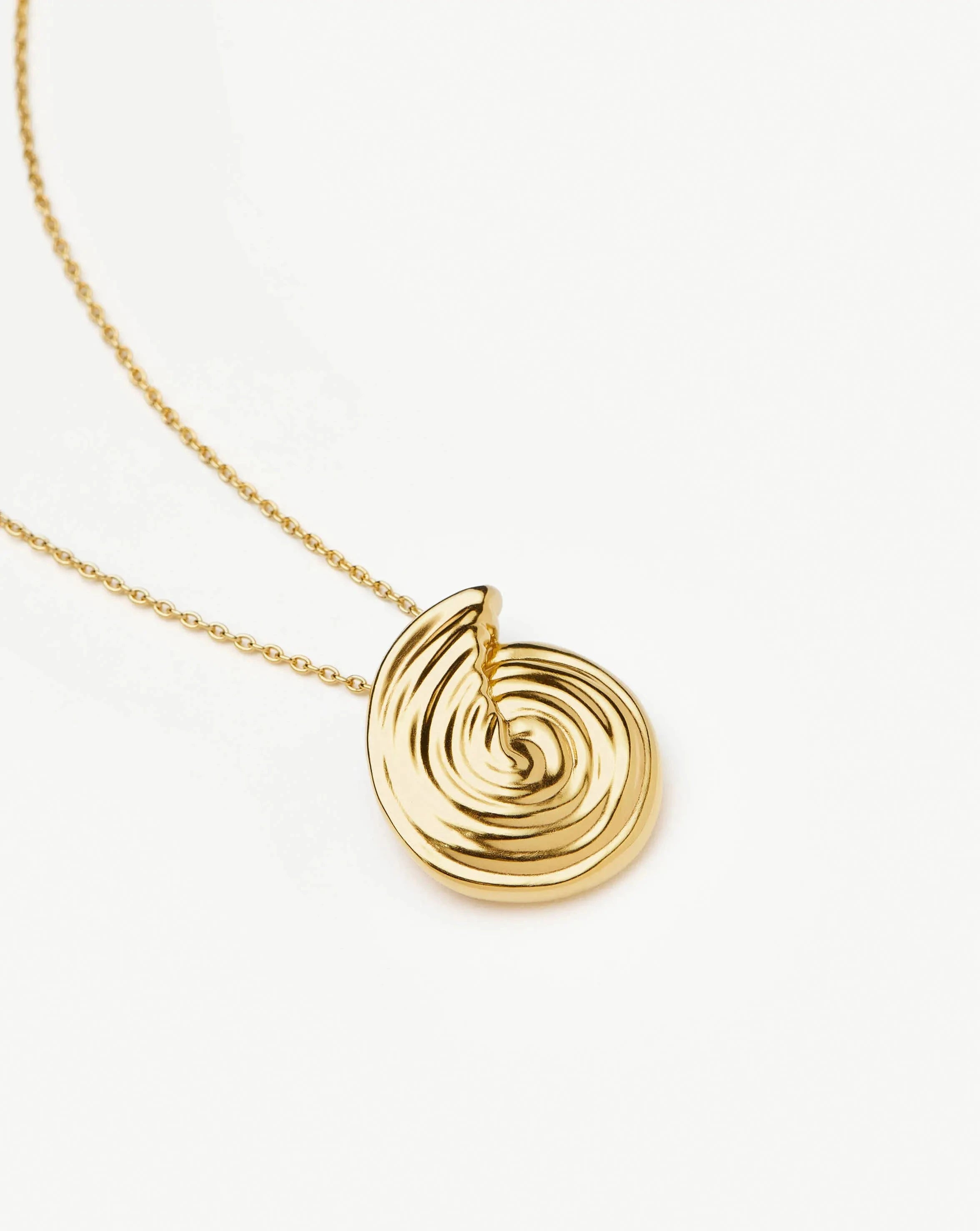 Spiral Large Pendant Necklace - 18k Gold Plated Women's Jewelry for Parties, Weddings & Special Occasions