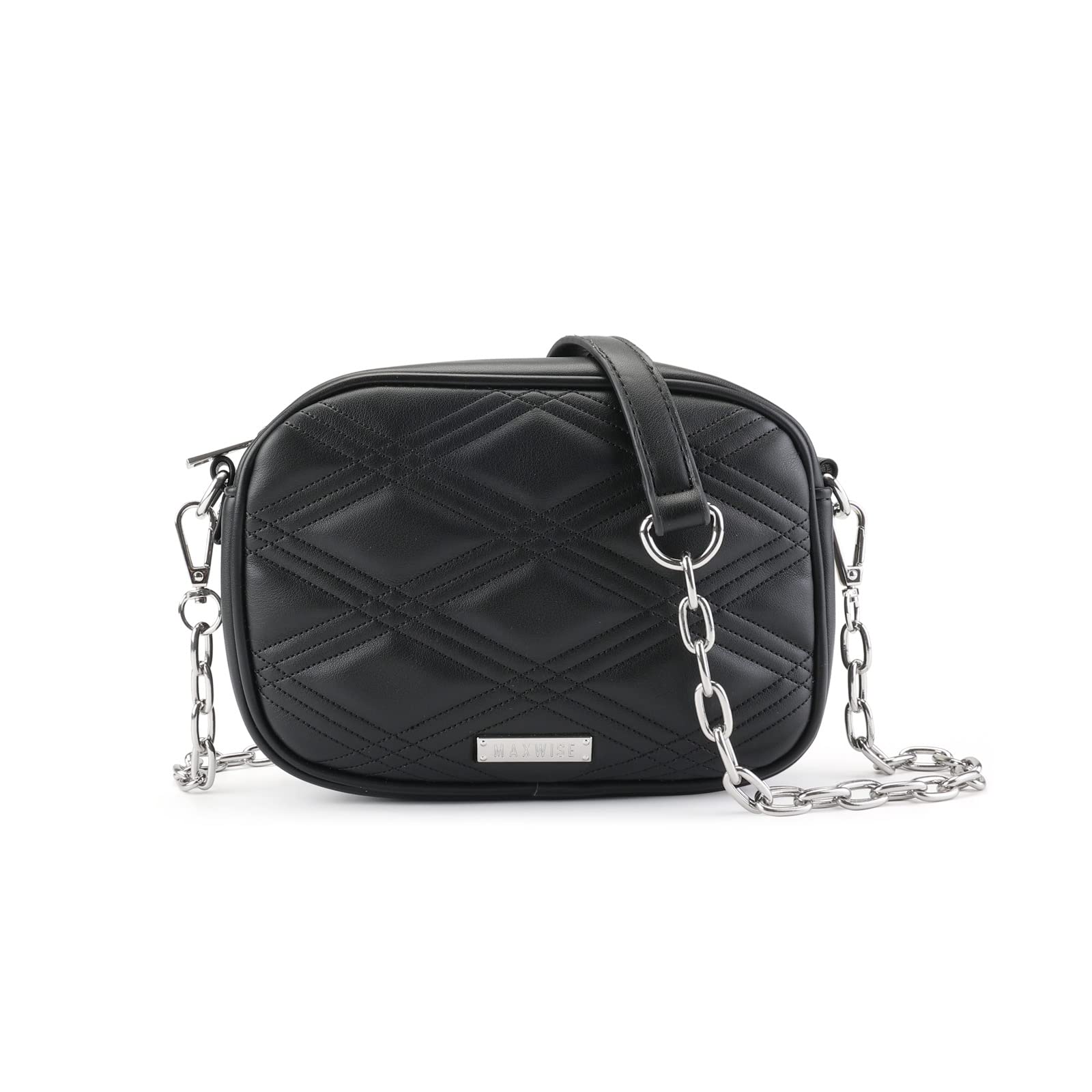 MAXWISE Quilted Crossbody Bag for Women - Small Shoulder Purse with Chain Strap, Stylish Side Bag | Perfect for Everyday Use, Travel, and Date Nights