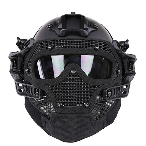 Tactical ABS Protective Helmet with Face Shield & Goggles - Fast Protective Gear for Airsoft, Paintball, CS Games & Outdoor Sports - Perfect for Shooting Range, Hunting & Extreme Activities