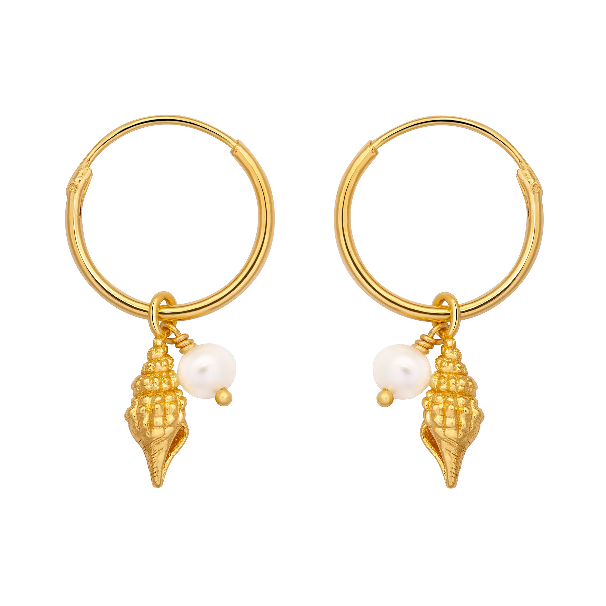 Spiral Pearl Gold Hoop Earrings for Women - Elegant Dangle Drop Earrings for Party, Wedding & Everyday Wear