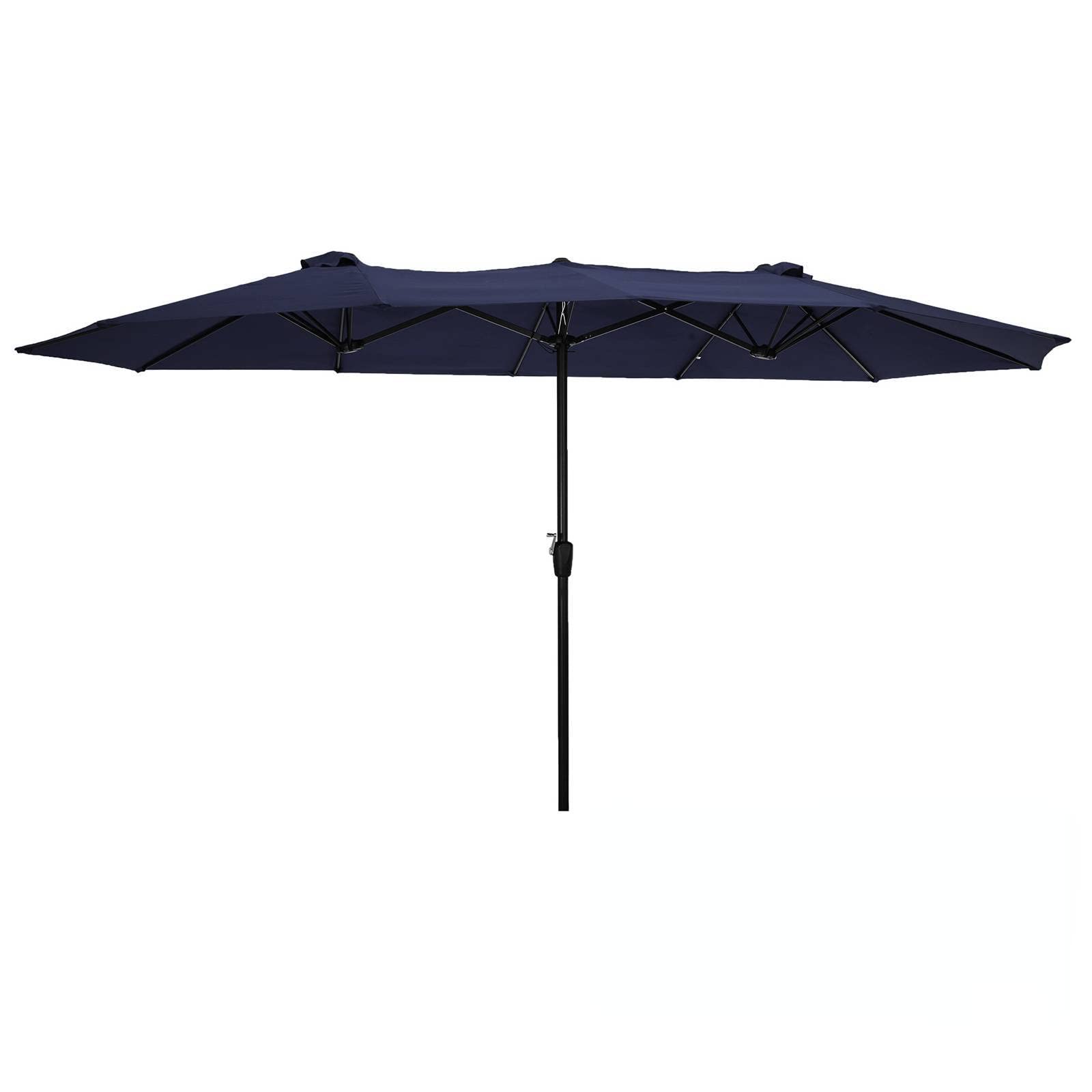 15x9ft Large Double-Sided Rectangular Outdoor Steel Twin Patio Market Umbrella with Crank Handle - Burgundy Red - Perfect for Poolside, Backyard, and Commercial Use
