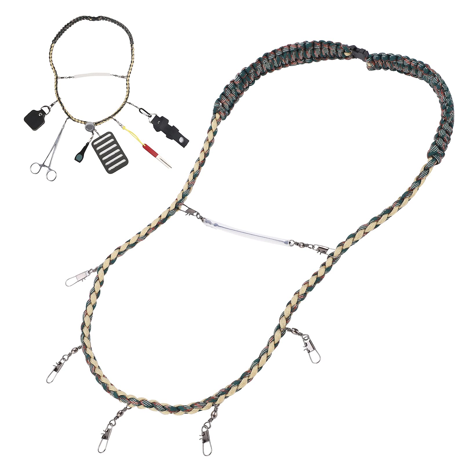 **Gaeirt Fly Fishing Lanyard Necklace – Adjustable Tippet Holder with Metal Buckles | Comfortable & Durable for Fly Fishing Enthusiasts | Perfect for Stream, River & Saltwater Fishing**