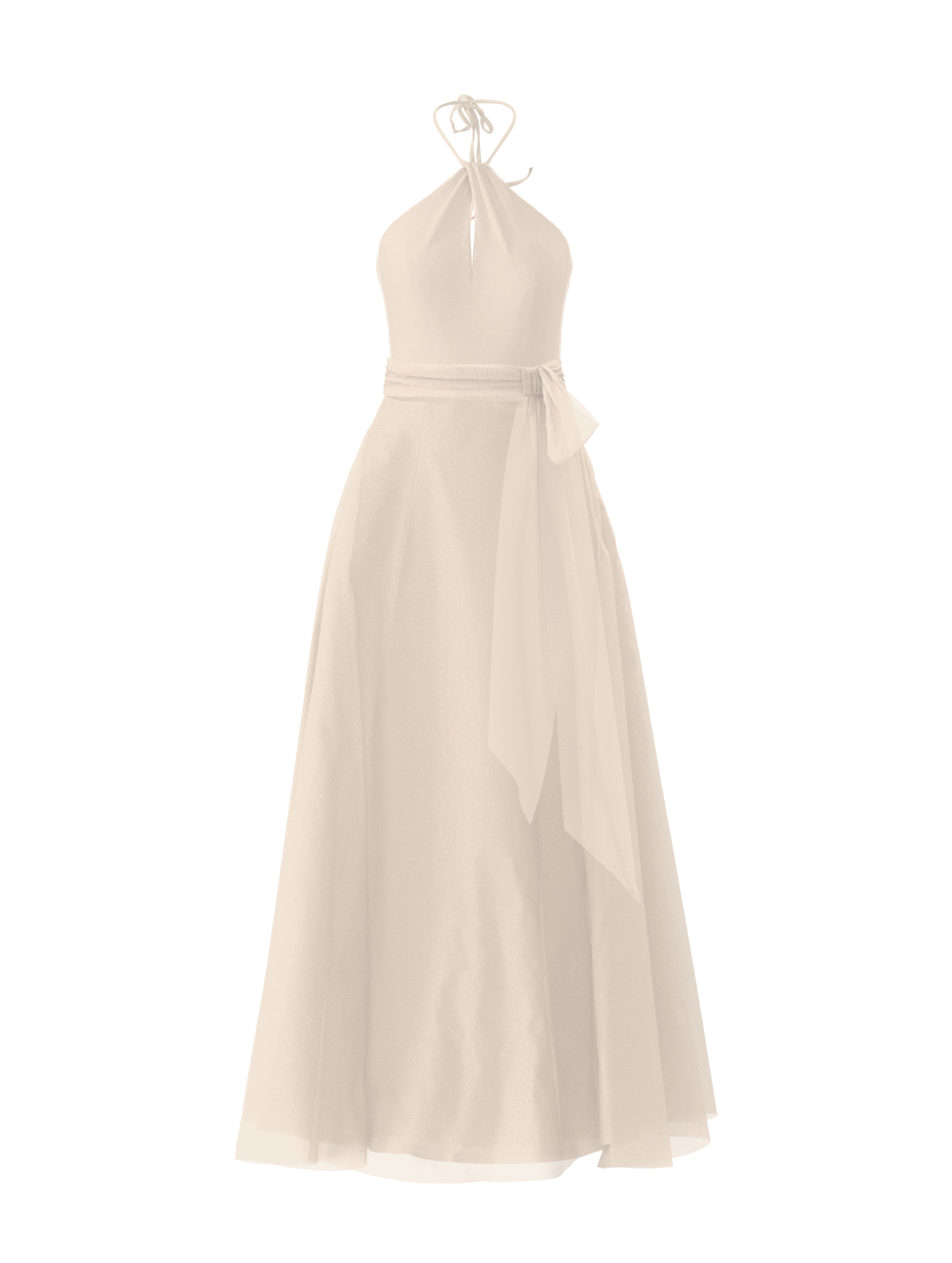 Colby Bodice & Cerisa Skirt Set with Sash Belt in Cream - Perfect for Weddings, Parties, and Formal Events