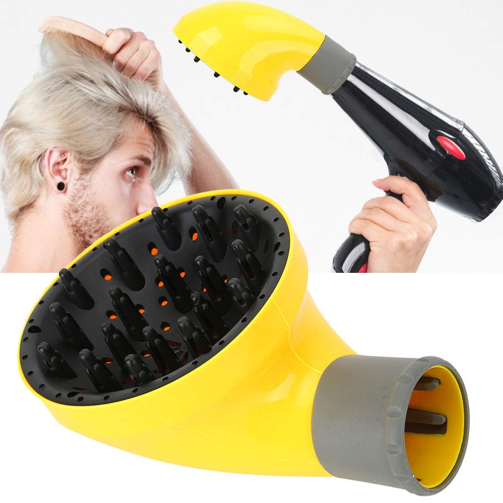ANGGREK Universal Hair Diffuser for Blow Dryer - Professional Styling Attachment for Curly & Wavy Hair (Yellow) | Perfect for Home Salon Use & Travel Hair Care