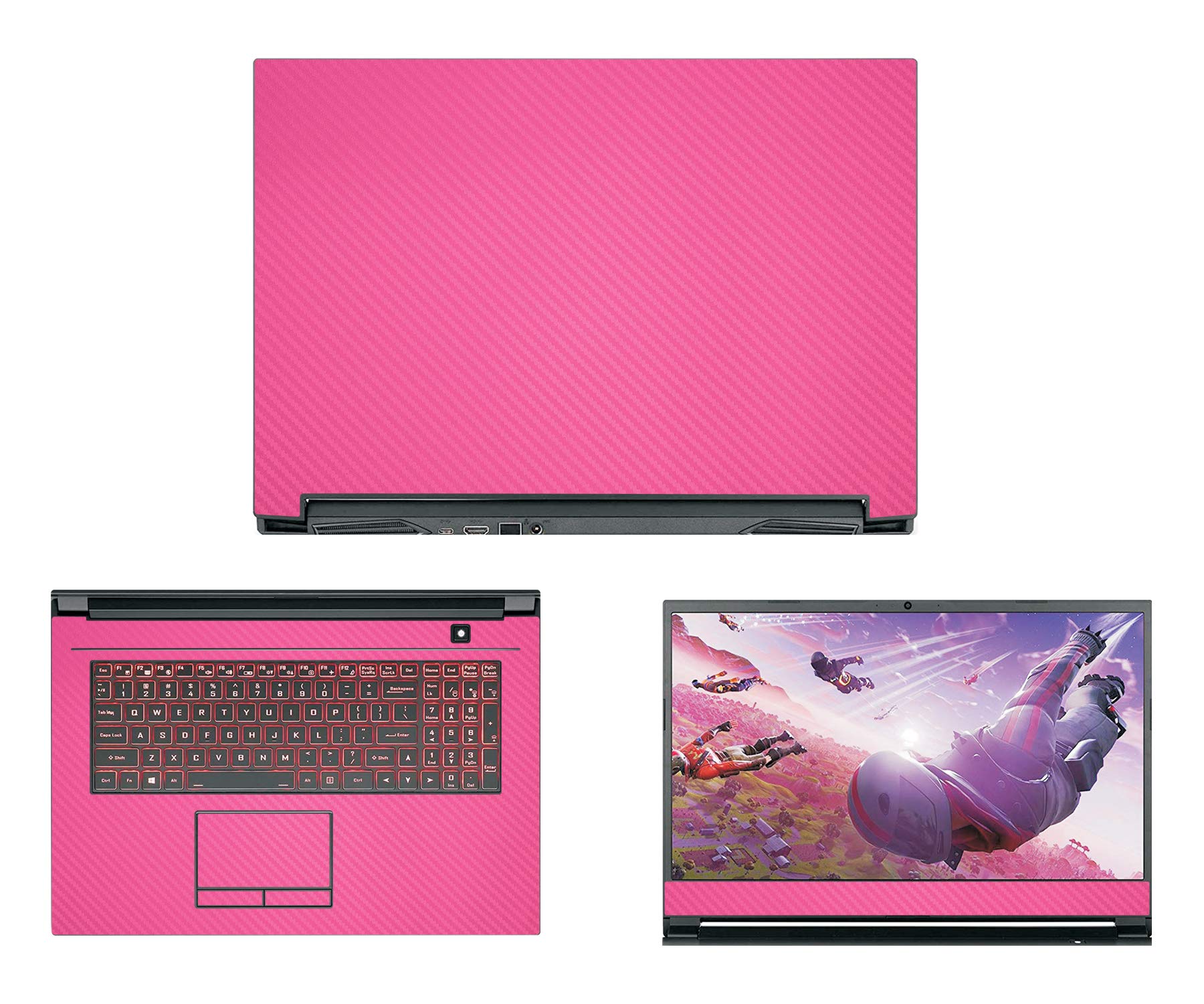 Decalrus - Rose Carbon Fiber Protective Skin Cover for Sager NP7876 17.3