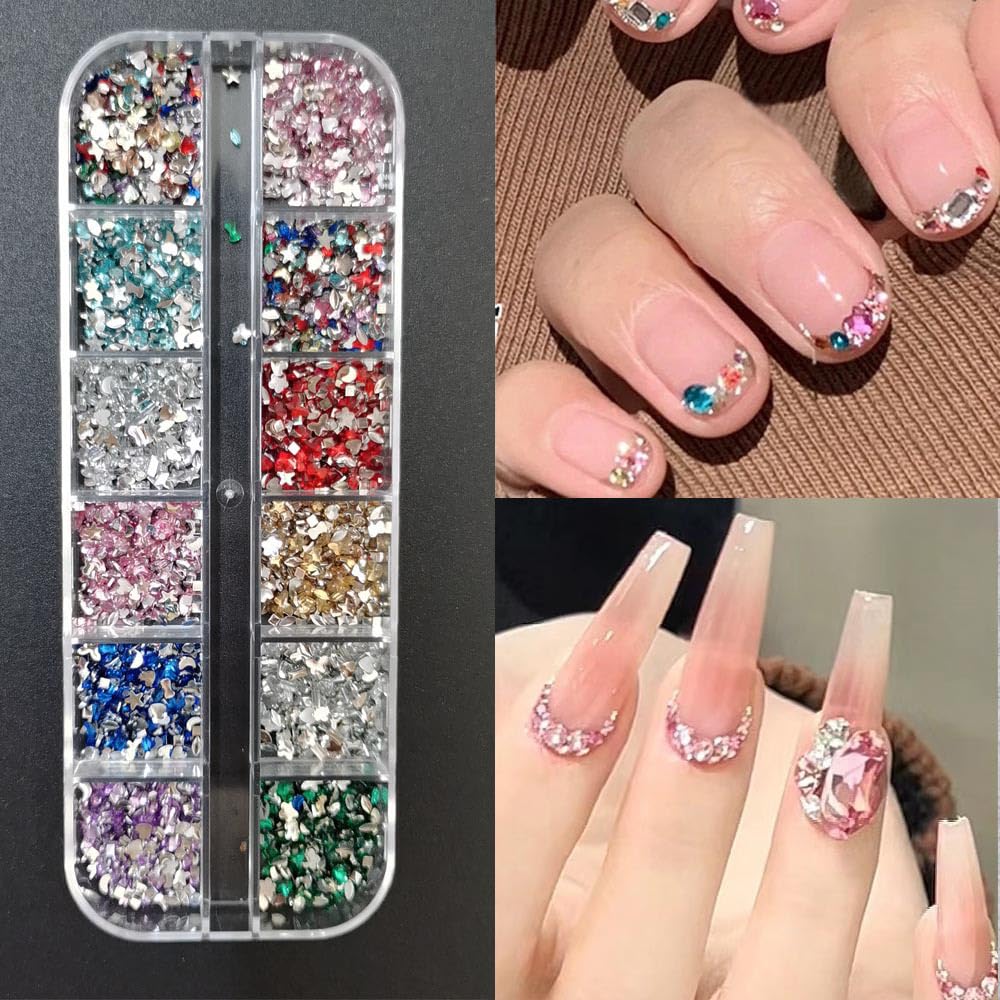 2000pcs 3D Flatback Rhinestones for Nail Art - Colorful Resin Nail Gems & Charms for DIY Nail Design, Women's Nail Jewelry - Perfect for Nail Salons, Home Manicures, and Crafting Projects