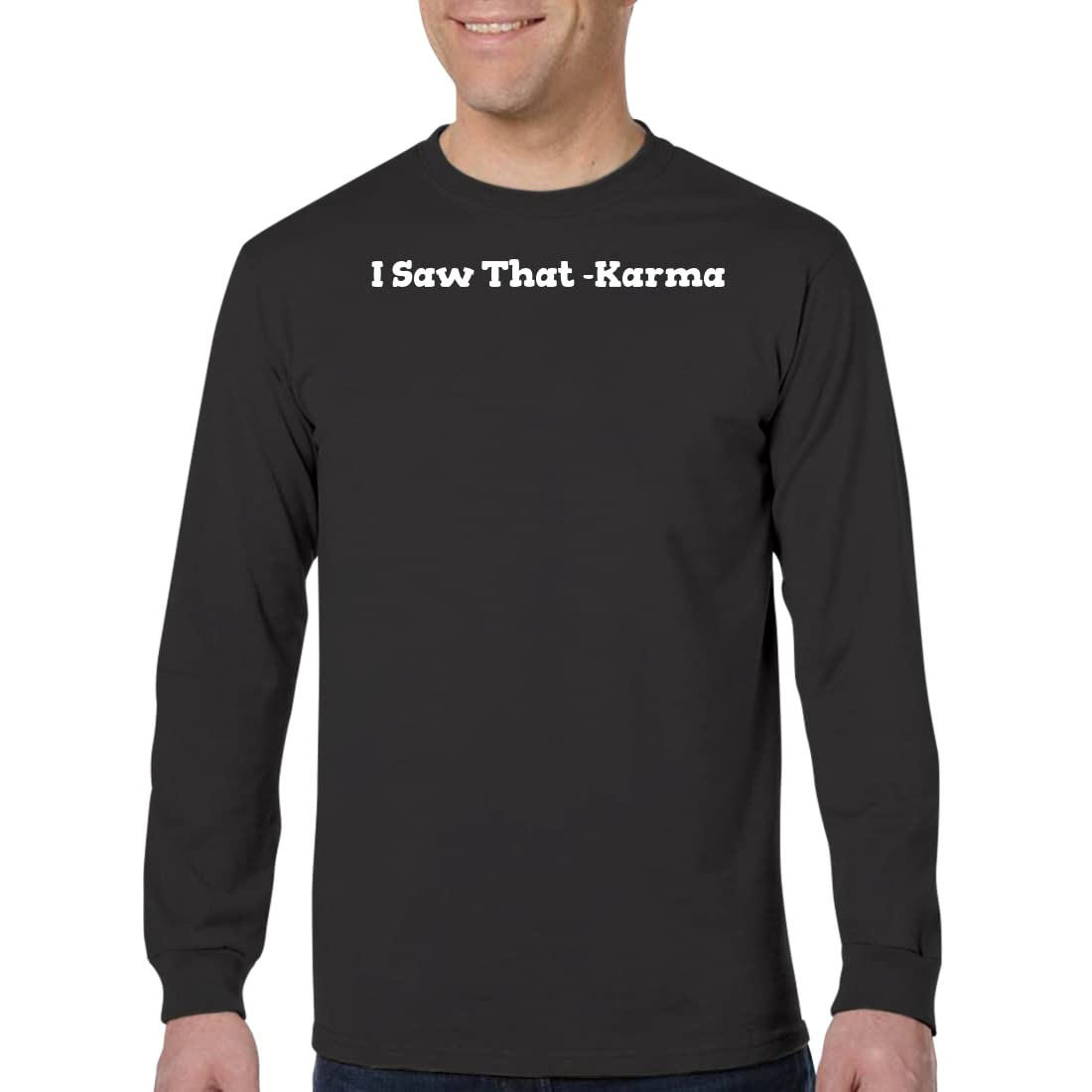 Karma Men's Long Sleeve T-Shirt for Adults - Comfortable Casual Wear for Everyday & Outdoor Activities