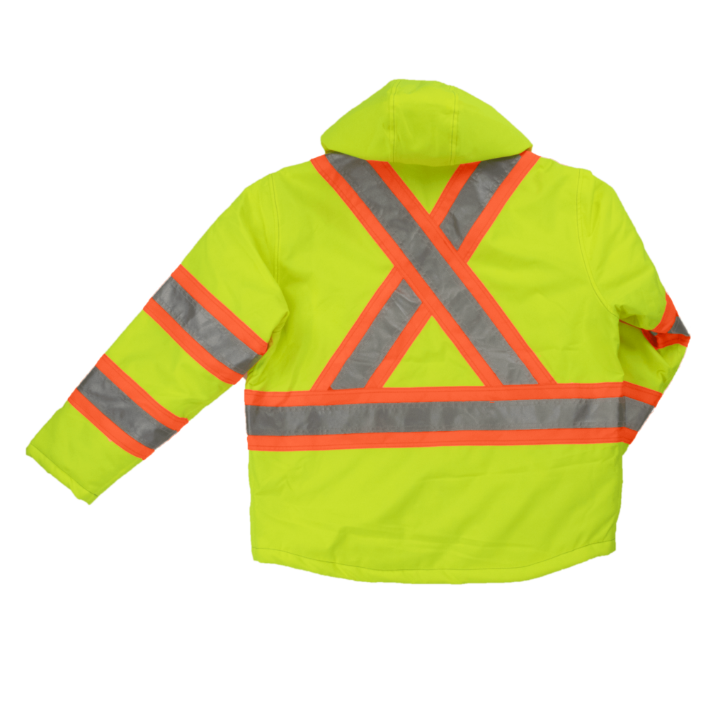 Tough Duck Flex Safety Jacket SJ40 - High Visibility Work Jacket for Construction & Outdoor Safety | Durable Reflective Workwear for Men