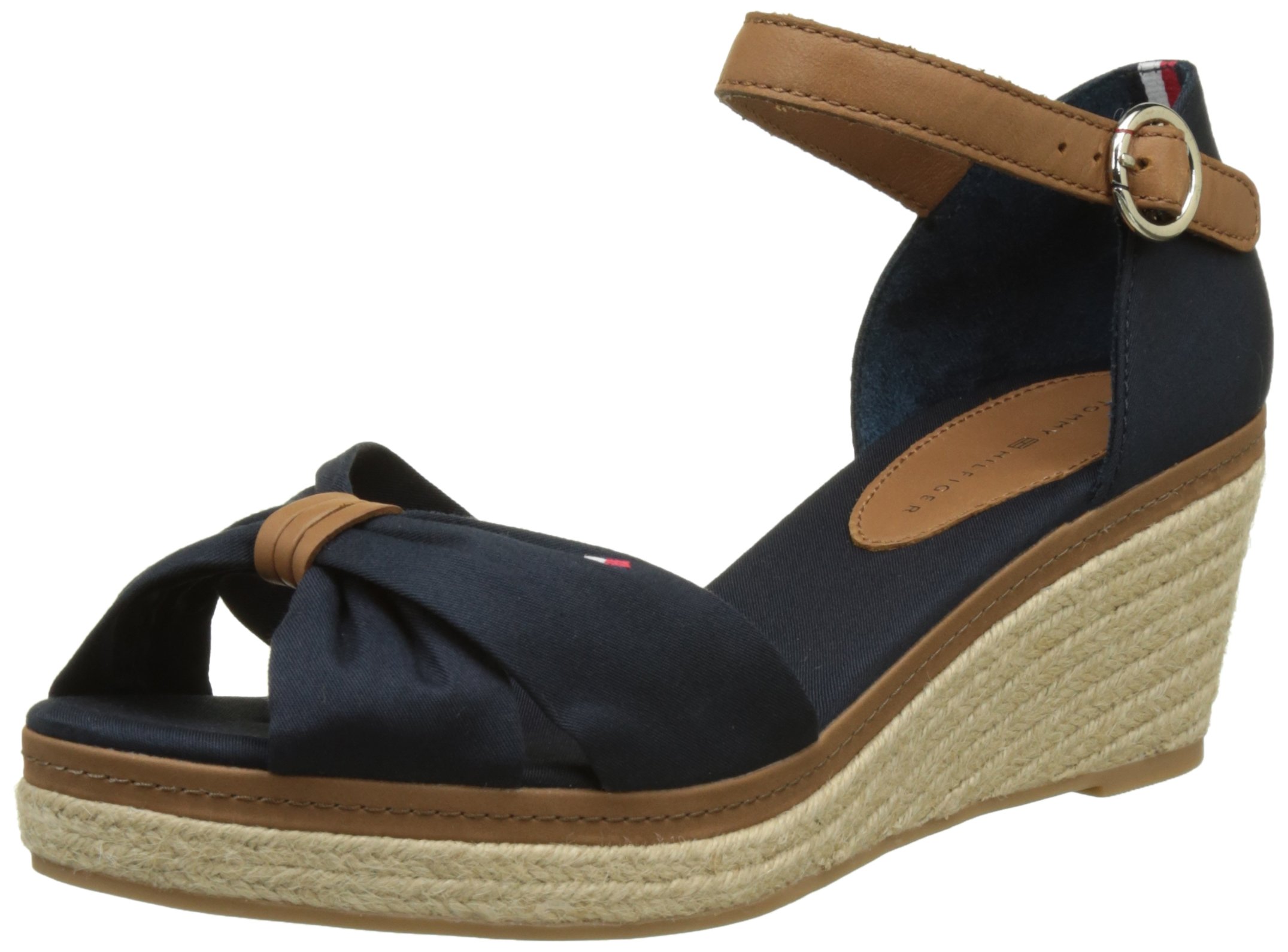 Tommy Hilfiger Women's E1285LBA 40mm Wedge Heel Sandals - Comfortable Summer Casual Shoes for Beach, Travel & Everyday Wear