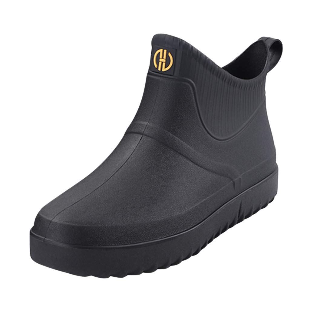Waterproof Slip-On Ankle Boots for Men - Outdoor Rain Casual Sneakers with Non-Slip Sole | Perfect for Business, Hiking & Wet Weather Commuting