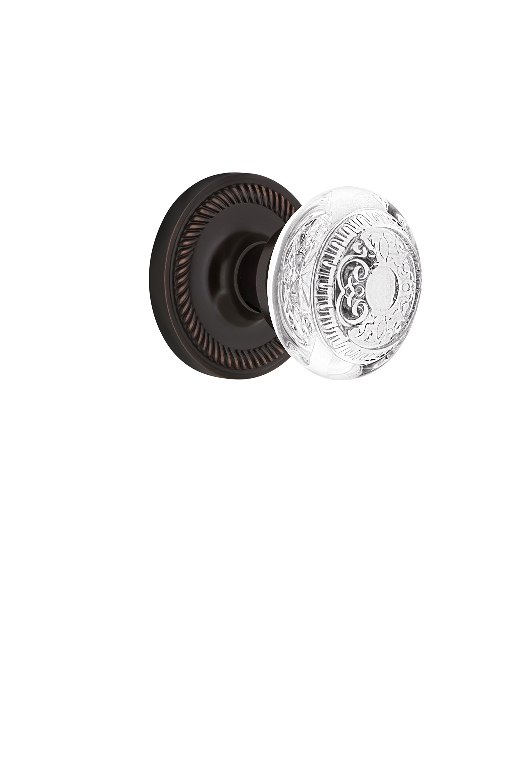 Nostalgic Warehouse 751286 Privacy Rope Rosette with Crystal Egg and Dart Knob - 2.375