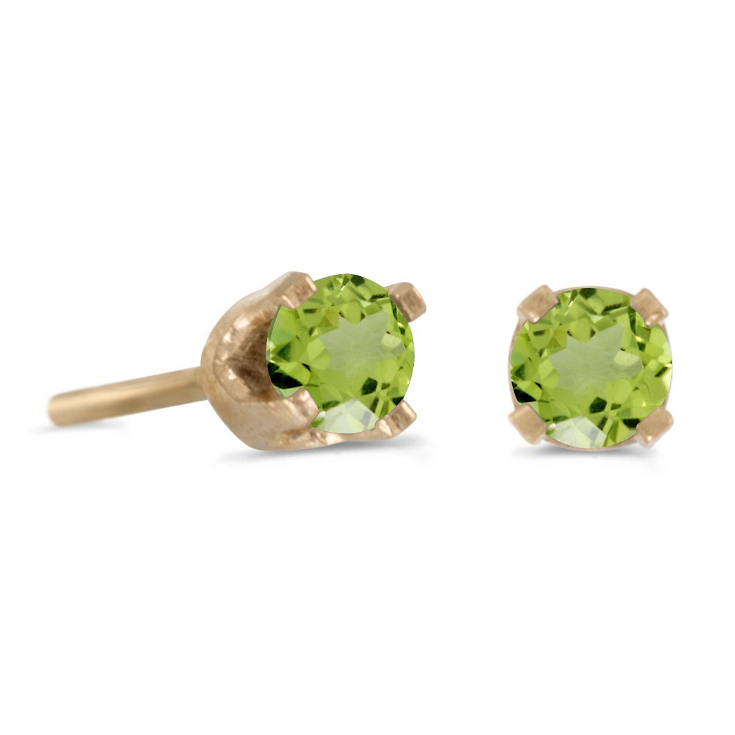 14K Yellow Gold 3mm Petite Round Genuine Gemstone Stud Earrings for Women | Everyday Wear, Gift Giving & Special Occasions | Jewelry By Lux