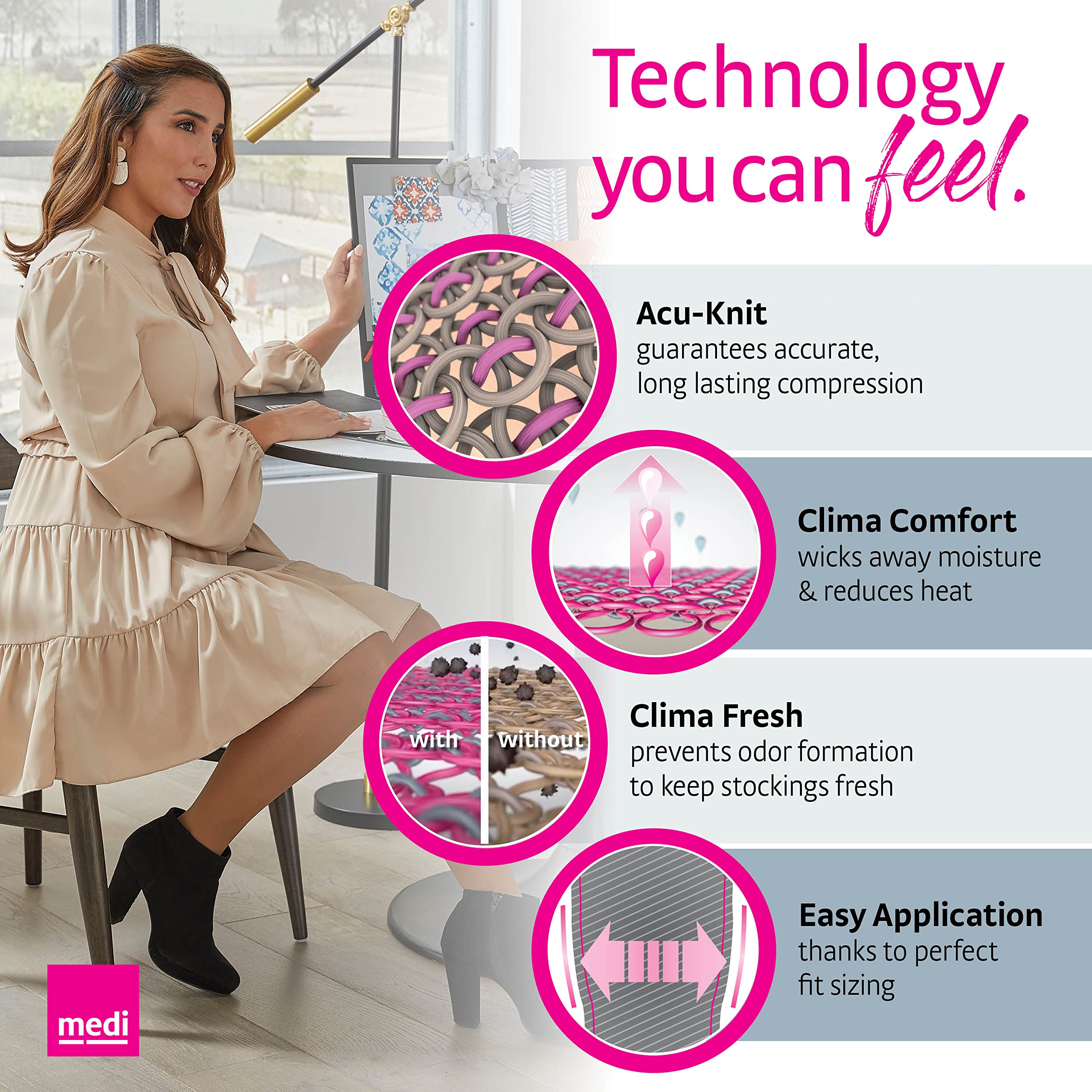 Mediven Sheer & Soft 20-30 mmHg Open Toe Knee High Compression Stockings for Women - Medical Support Hosiery for Varicose Veins, Swelling & Circulation - Perfect for Nurses, Travel & Daily Wear
