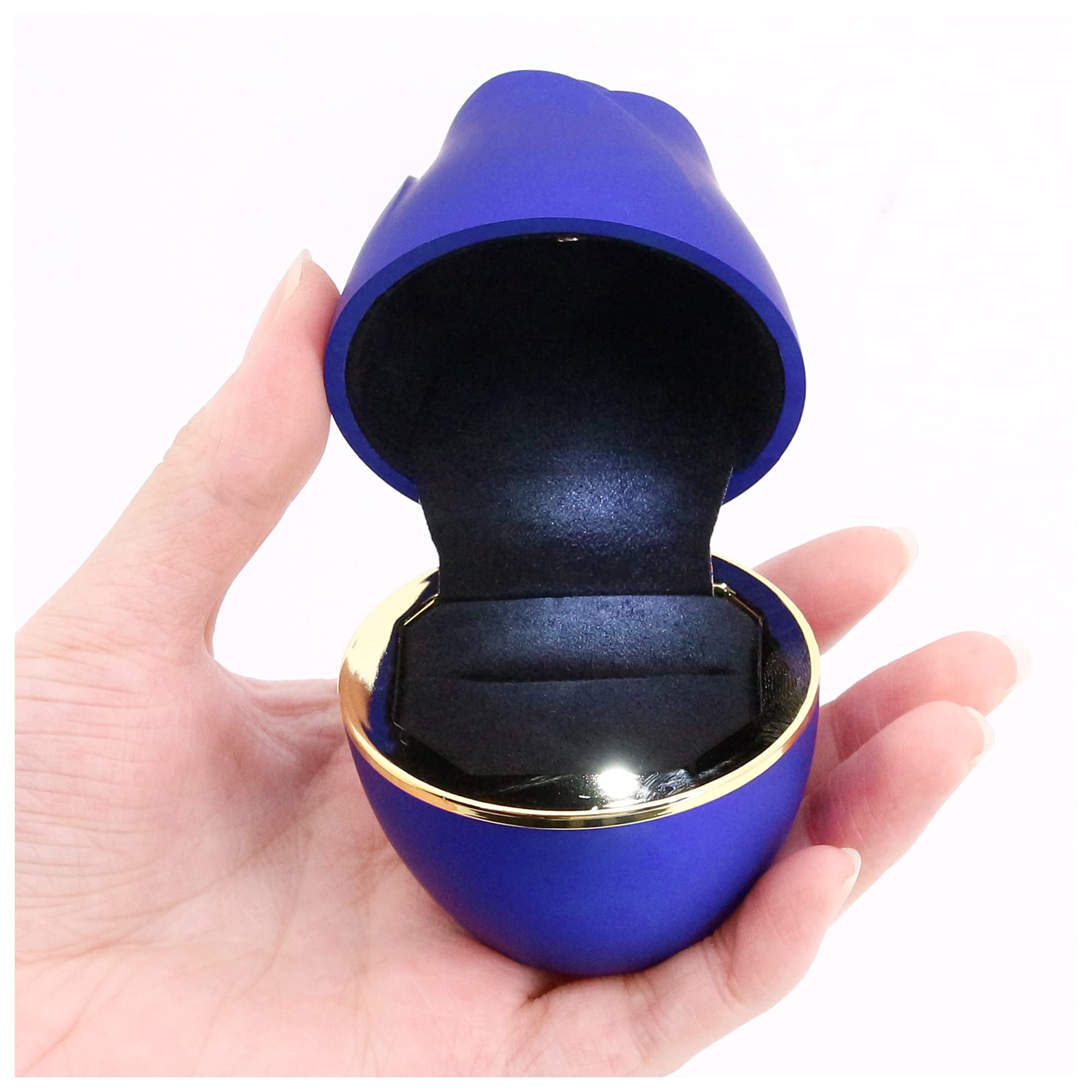 Elegant Velvet Rose-Shaped Ring Box with LED Light - Perfect for Proposal, Engagement, Wedding & Anniversary Jewelry Storage | Romantic Gift Idea for Special Occasions