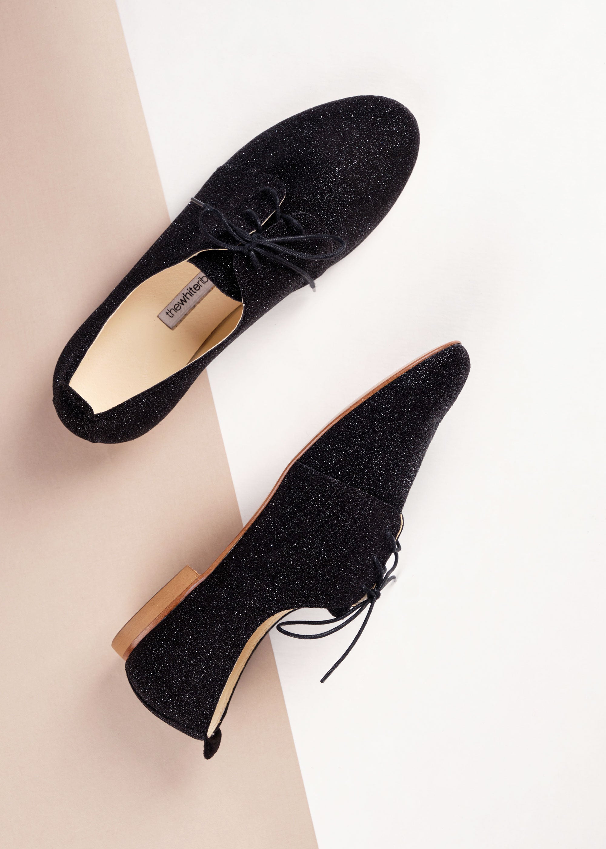 AMIRA Women's Black Sparkle Oxford Shoes - Stylish & Comfortable for Work, Office & Formal Occasions