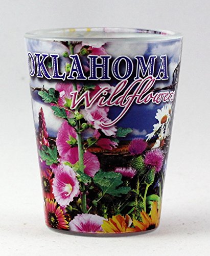 Oklahoma Wild Flower Full Coverage Shot Glass - Durable Barware for Whiskey, Tequila & Cocktails - Perfect for Parties, Gifts & Home Decor