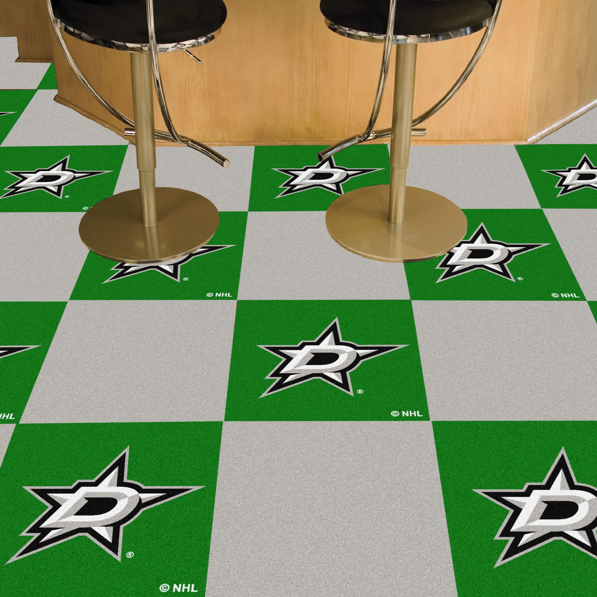 Dallas Stars Team Carpet Tiles by FANMATS - 45 Sq Ft NHL Hockey Flooring for Game Room, Man Cave & Sports Decor