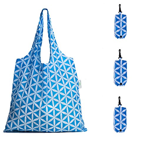 3 Blue Geometric Flowers