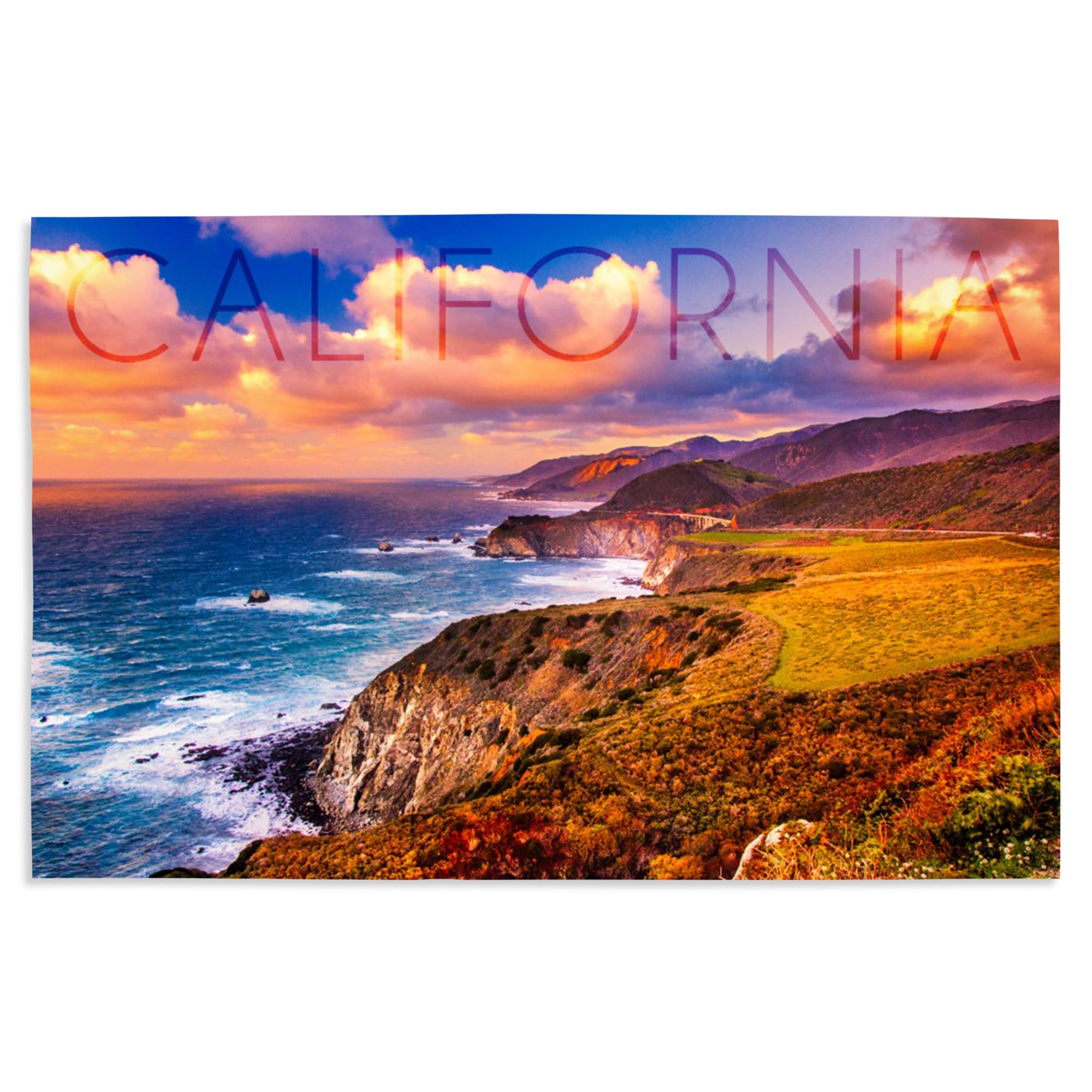 Lantern Press 16x24 Inch Giclee Art Print - California Coastal Wall Decor - Vibrant Beach Landscape Painting - Perfect for Living Room, Bedroom & Office Wall Art