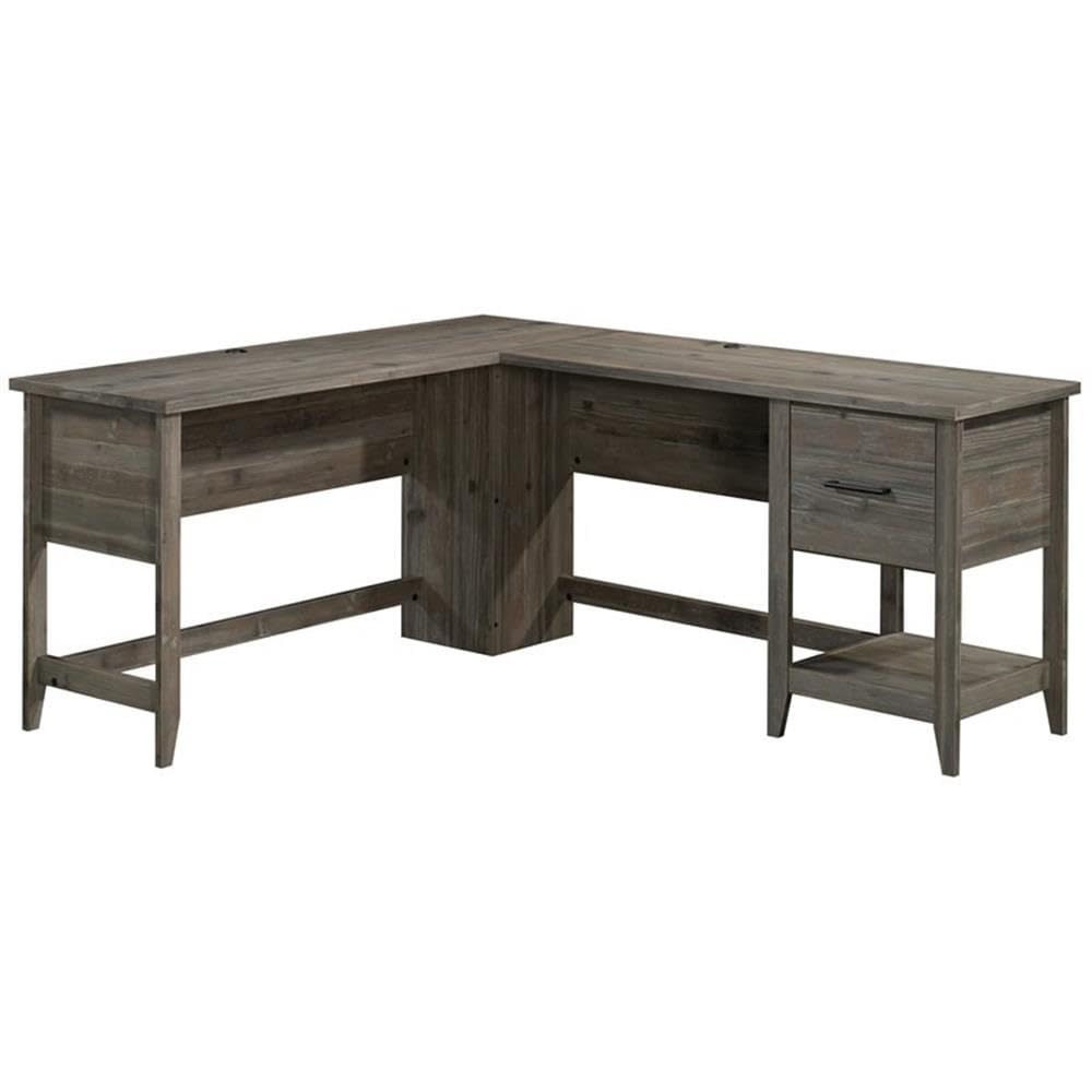 UrbanPro 1 Drawer Modern Engineered Wood L-Shaped Desk in Pebble Pine - Home Office Workstation for Small Spaces & Gaming Setup