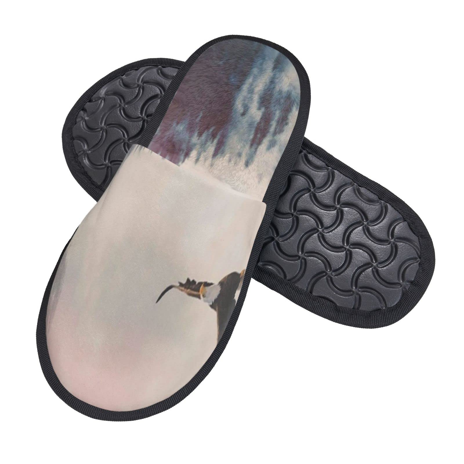 Cozy Eagle Fluffy Indoor Slippers - Warm Winter House Shoes for Men & Women - Perfect for Lounging at Home, Relaxing by the Fireplace, and Keeping Feet Warm in Cold Weather