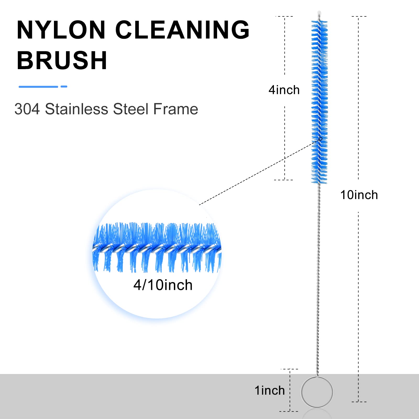 Flexible Drain Brush Cleaner Kit - 5ft Double Head Brush for Pipes, Tanks & Sinks