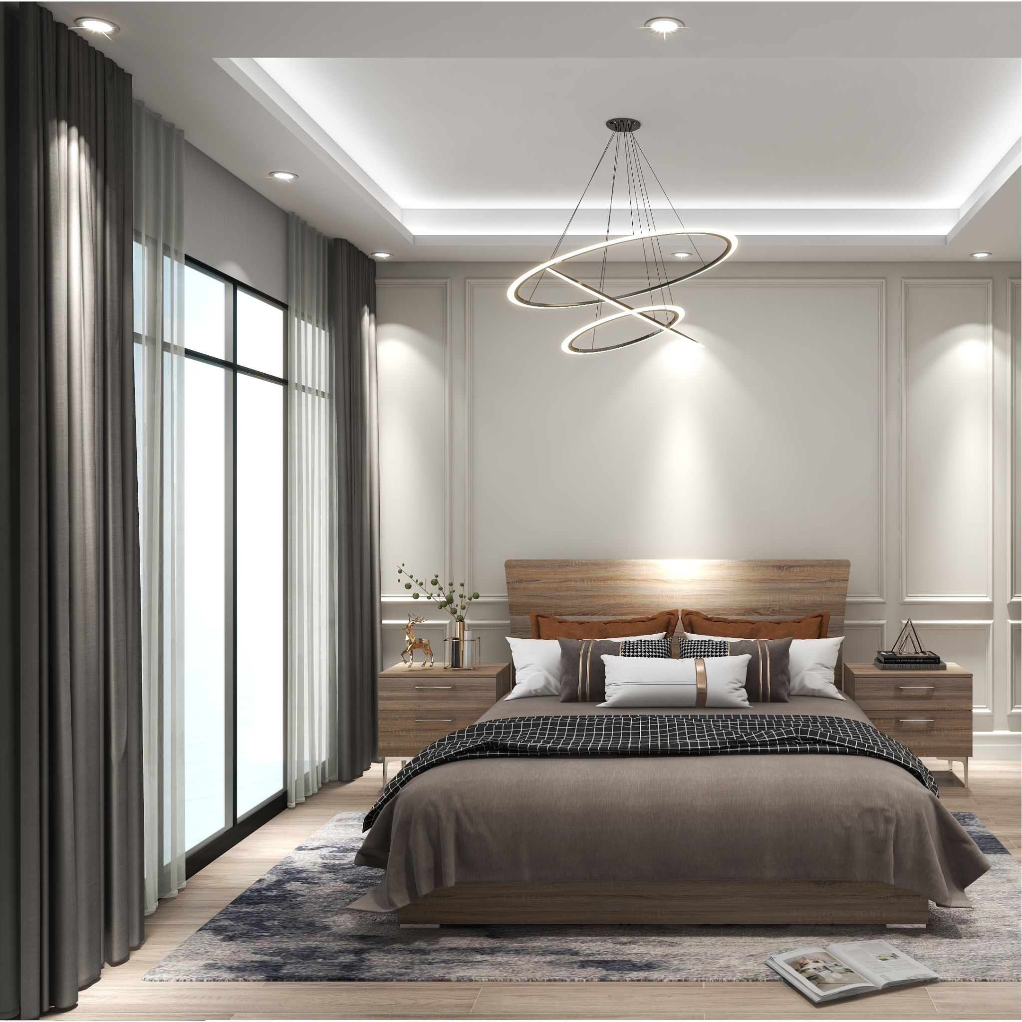 Apollo Queen Size Platform Bed Frame - Solid French Oak Wood - Modern Minimalist Bedroom Furniture for Master & Guest Rooms