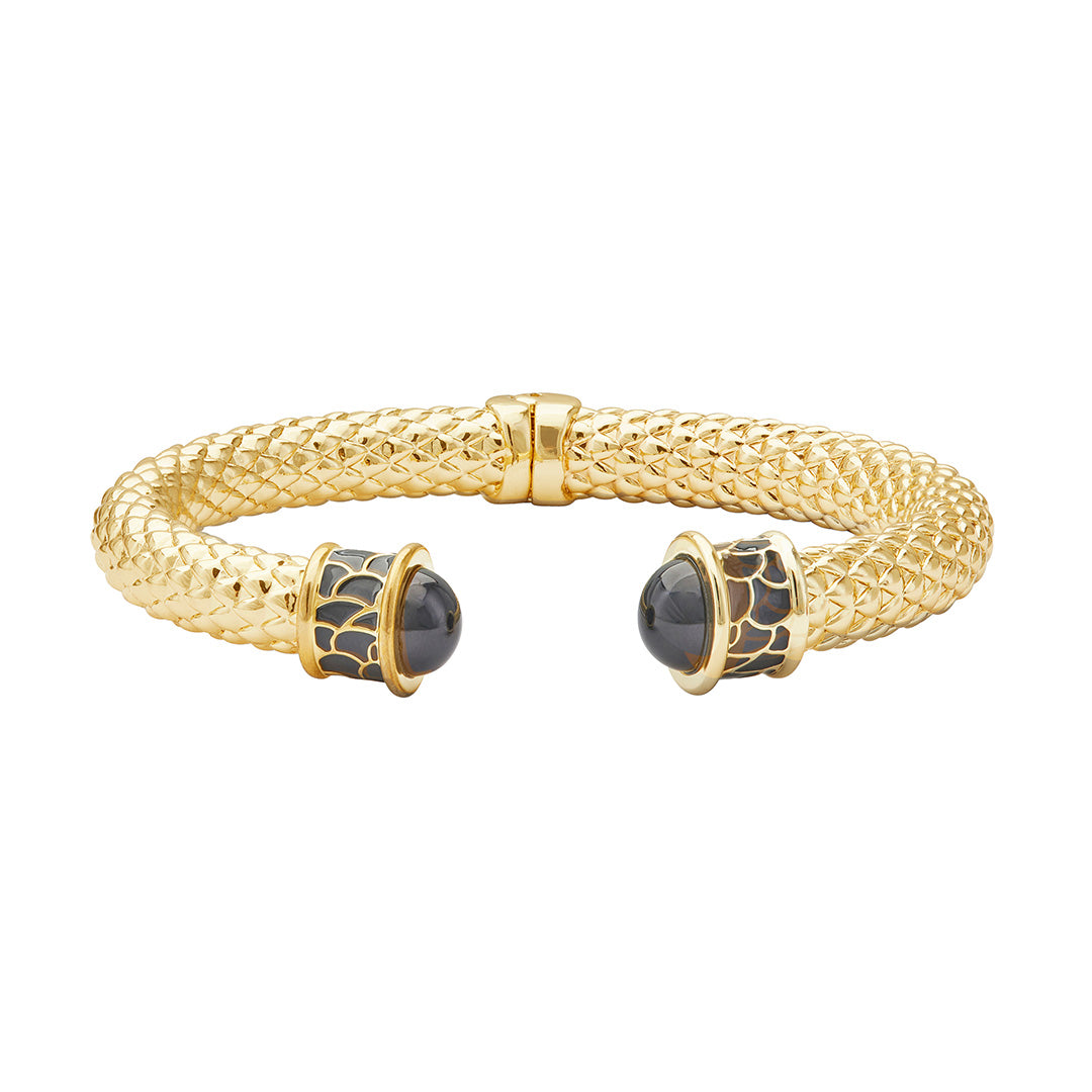 Minoan Hinged Black Torque Bracelet - Adjustable Ancient Greek Style Jewelry for Women, Perfect for Weddings, Parties & Boho Fashion
