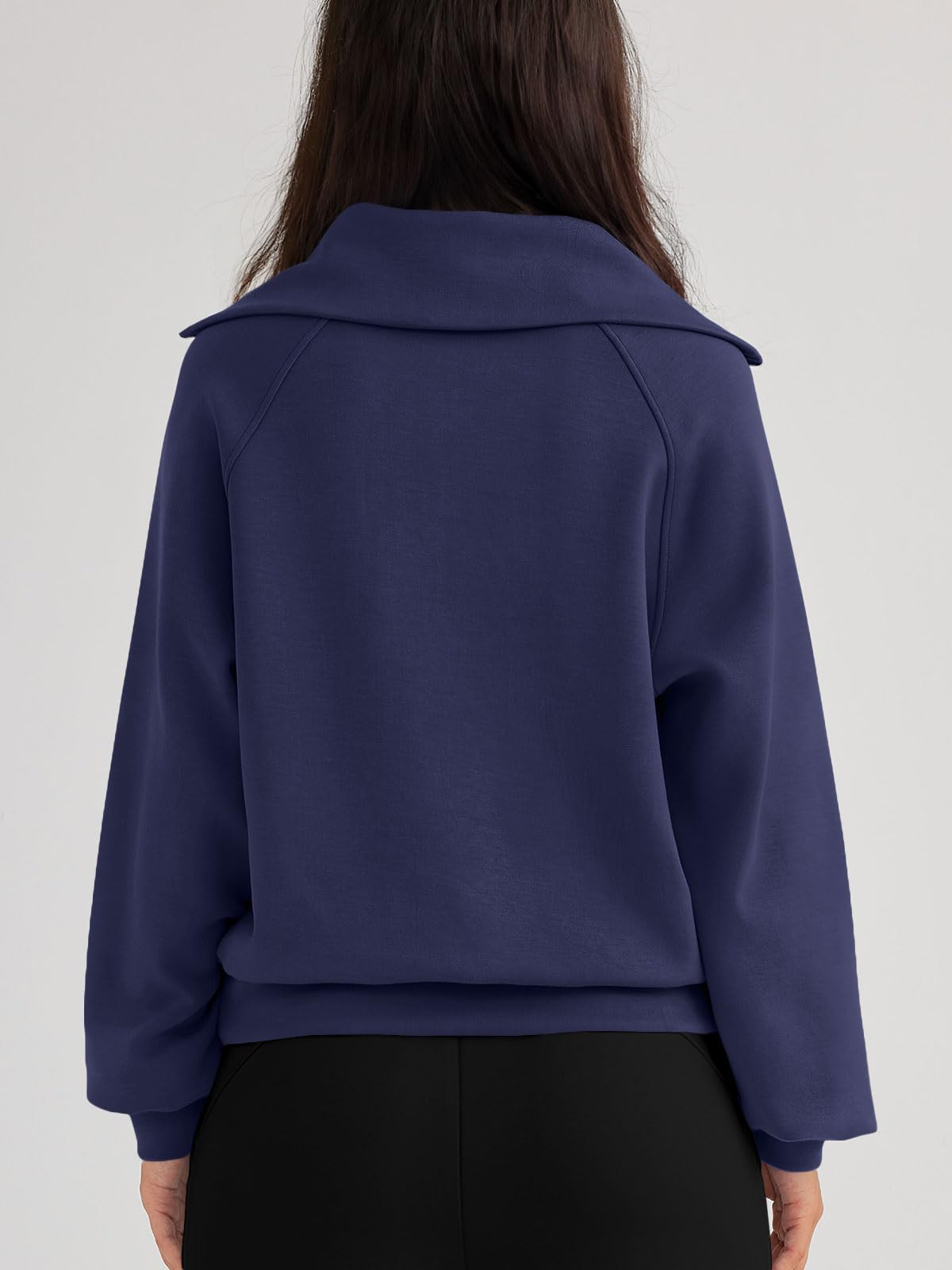Trendy Queen Women's Oversized Half Zip Pullover Sweatshirt - Long Sleeve Quarter Zip Hoodie for Teen Girls | Y2K Fashion | Cozy Fall & Winter Wear for School, Casual Outings & Street Style