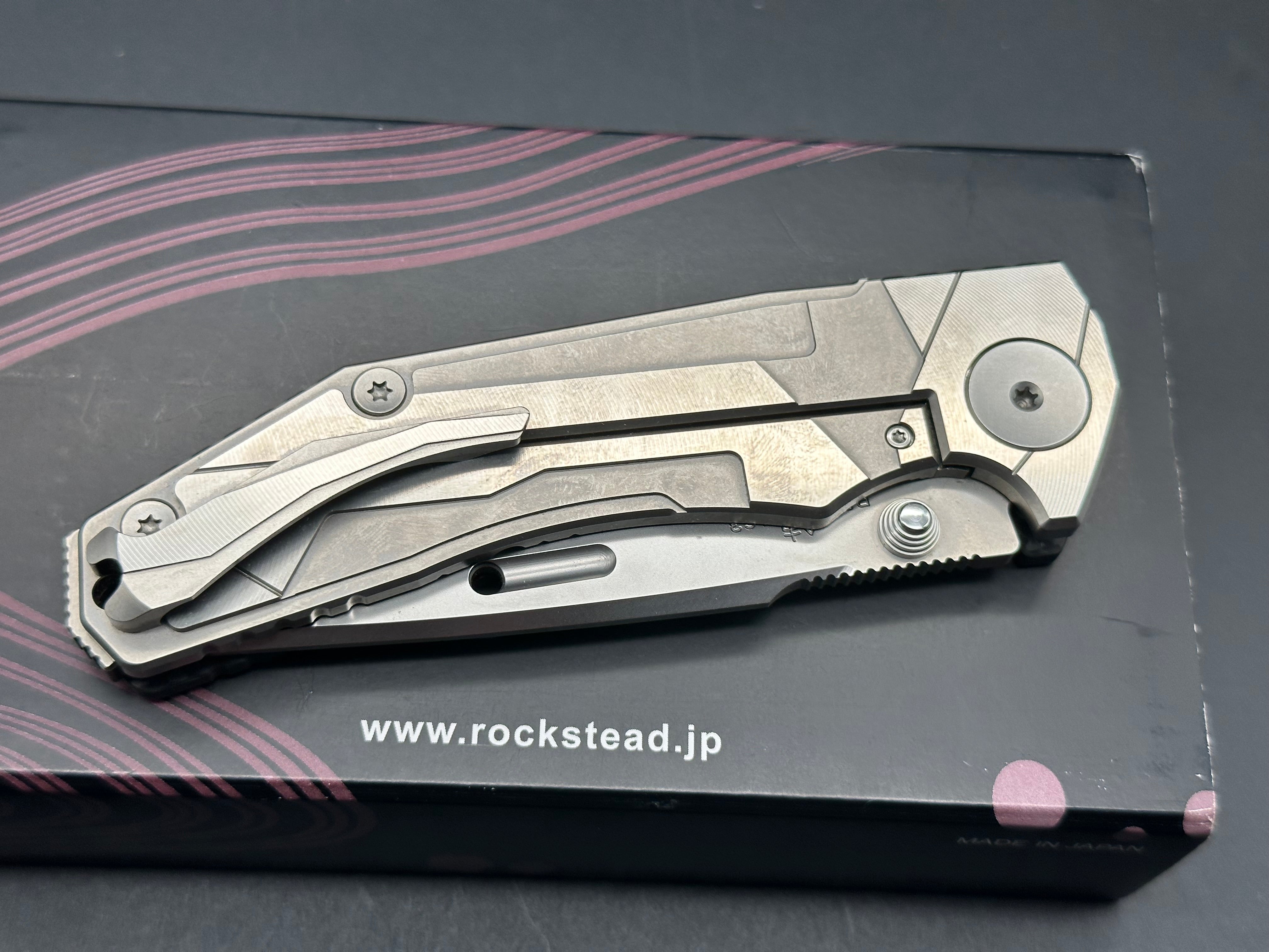 Rockstead Ren ZDP-189 Mirror Finished Tanto Folding Knife - Ultra Sharp Japanese Steel Blade for EDC, Outdoor, and Tactical Use