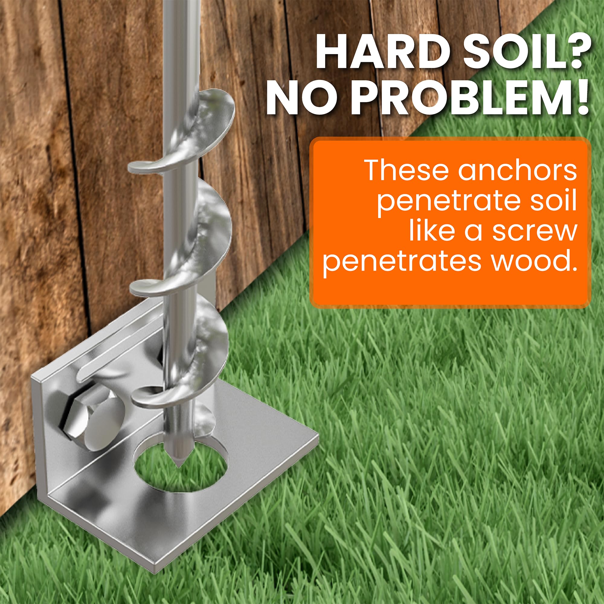 Heavy Duty Ground Anchors Screw-In Kit - 24