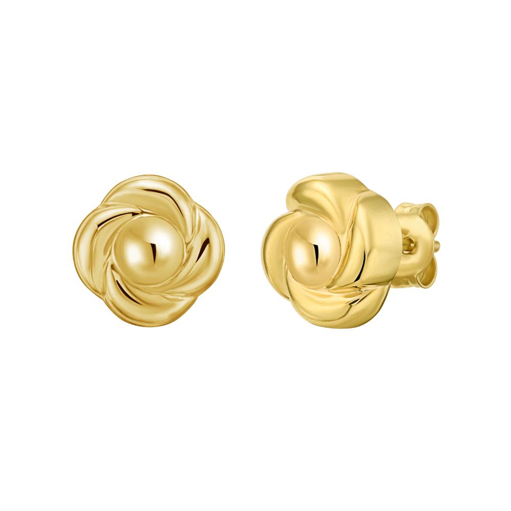 14K Gold Floral Stud Earrings for Women - Elegant Rose Flower Design - Perfect for Everyday Wear, Gifts & Special Occasions