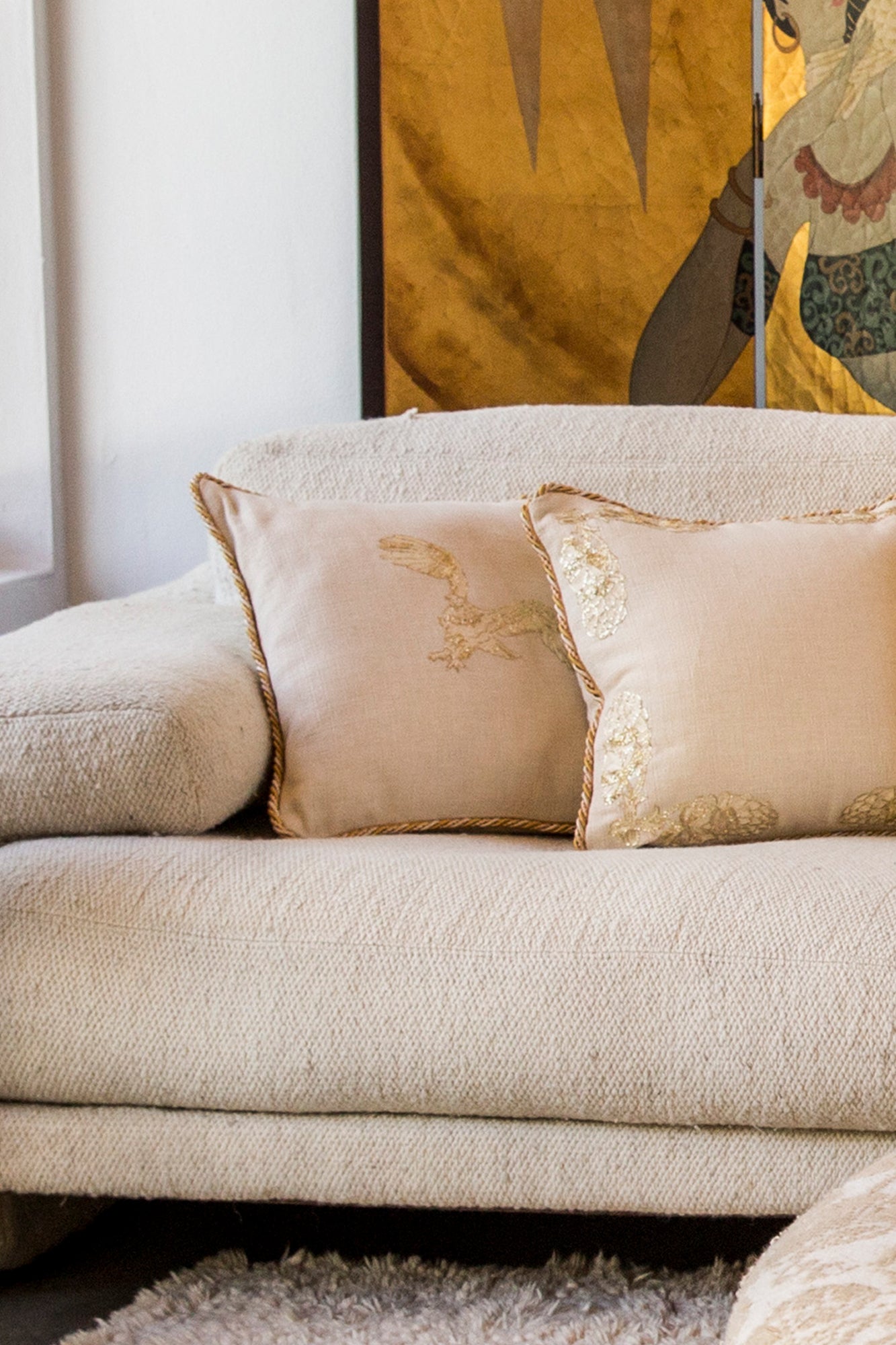 Desert Animal Embroidered Square Throw Pillow Cover - Cactus & Coyote Western Home Decor for Sofa, Bed, Couch - Perfect for Boho, Southwestern & Ranch Style Living Rooms