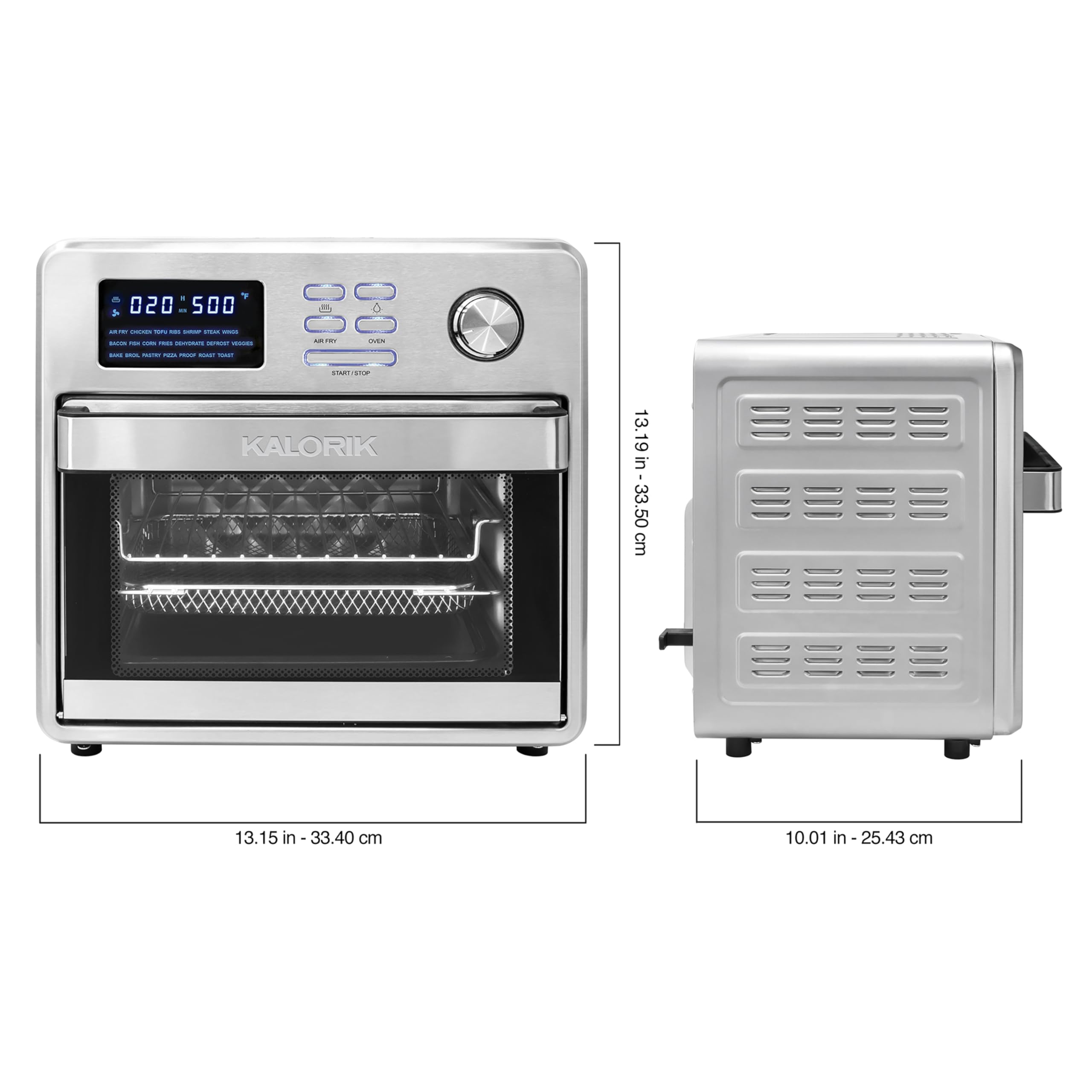 Kalorik MAXX 16 Quart Digital Air Fryer Oven - Stainless Steel (AFO 47797 SS) | Large Capacity Countertop Convection Oven for Healthy Cooking, Baking, Roasting & Reheating | Perfect for Family Meals & Entertaining