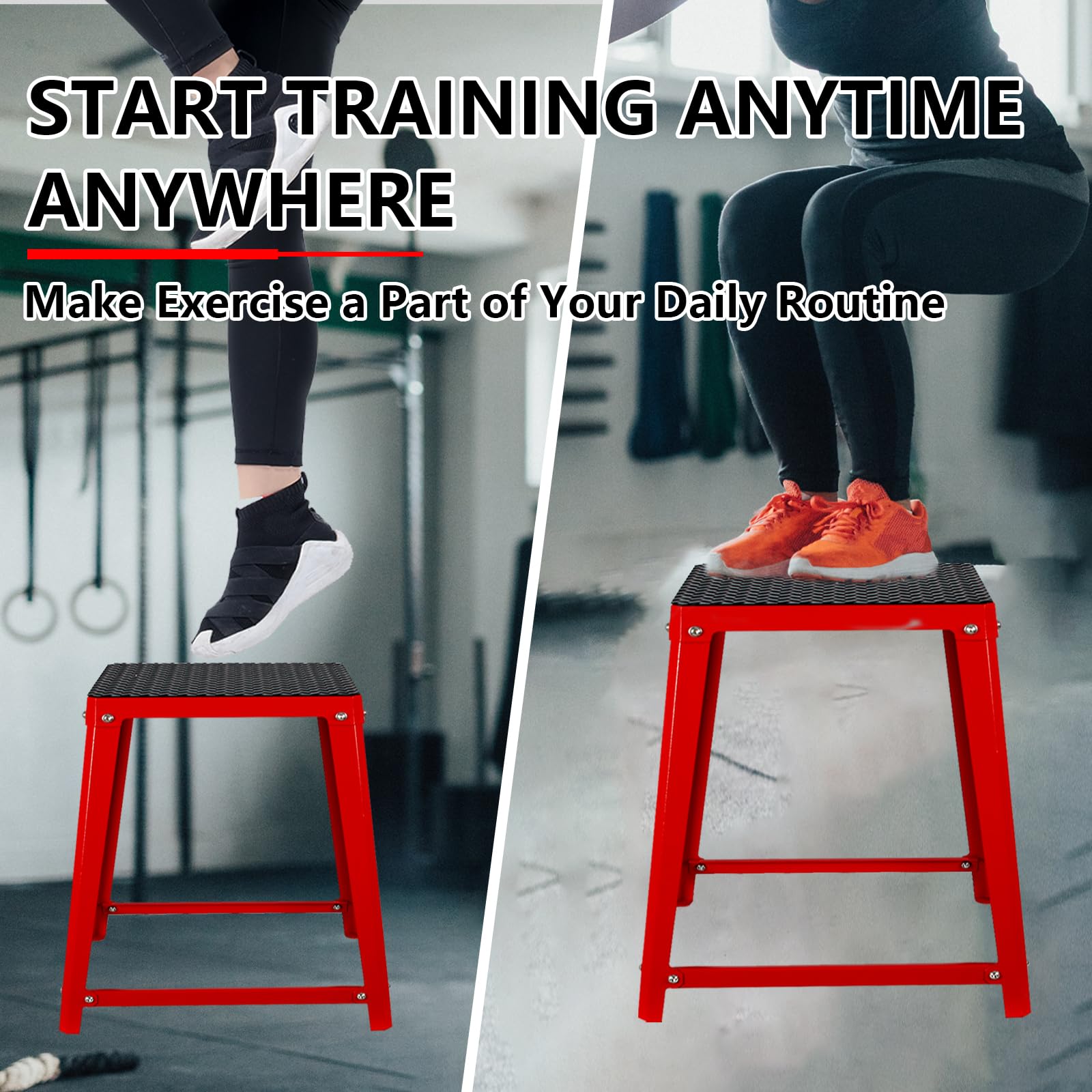 12/18/24 Inch Anti-Slip Plyometric Jump Box - Adjustable Workout Box for CrossFit, Home Gym & Functional Training - Perfect for Box Jumps, Step Ups & Strength Exercises