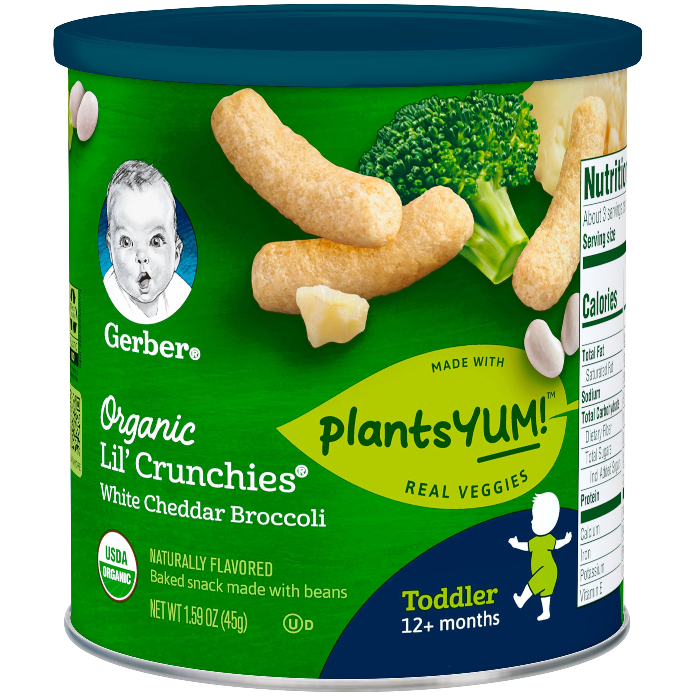 Organic Gerber Lil Crunchies Baby Snacks - White Cheddar & Broccoli + Mild Cheddar & Veggie Dip Value Pack | Healthy Toddler Finger Food for On-the-Go, Daycare & Travel Snacking