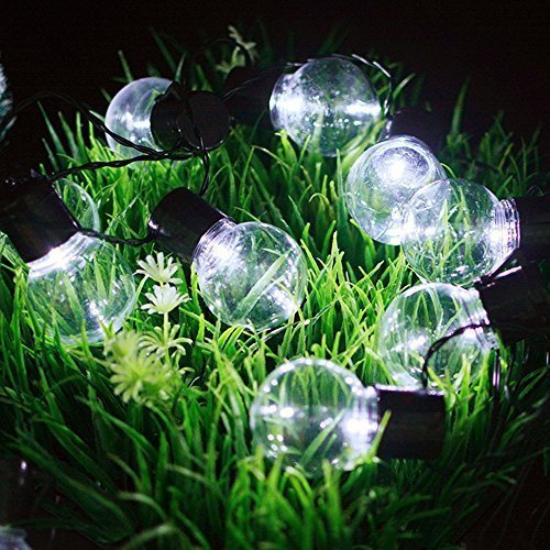 Solar Powered LED String Lights - 10 LED Waterproof 1.5m Fairy Lights with Clear Plastic Globes for Indoor/Outdoor Christmas, Wedding, Party, Garden & Landscape Decoration (White) | Perfect for Patio, Backyard, Balcony & Holiday Decor