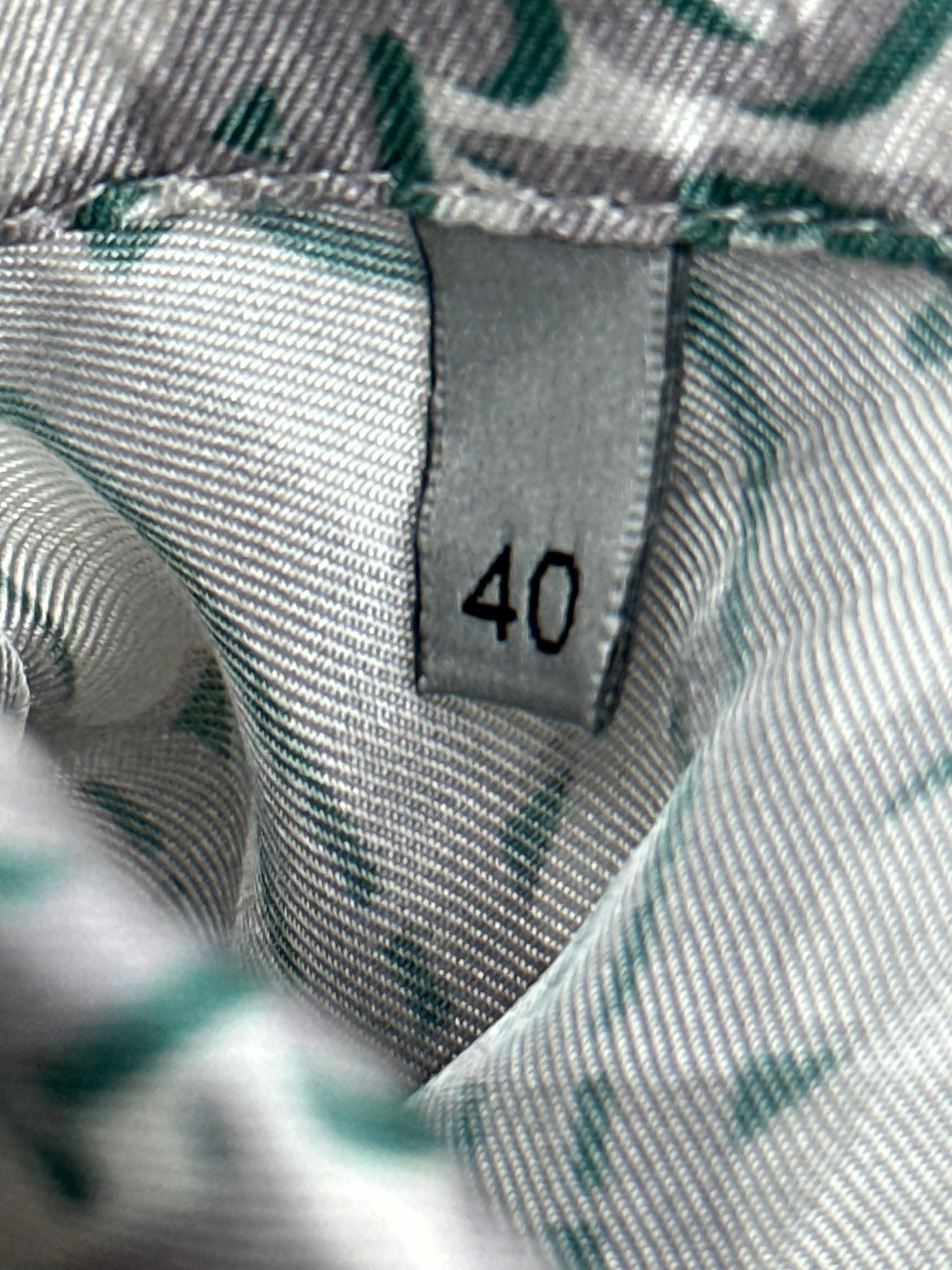 Dior Grey & Green Oblique Silk Button Up Shirt for Men - Luxury Designer Casual & Business Wear for Office, Parties & Special Occasions