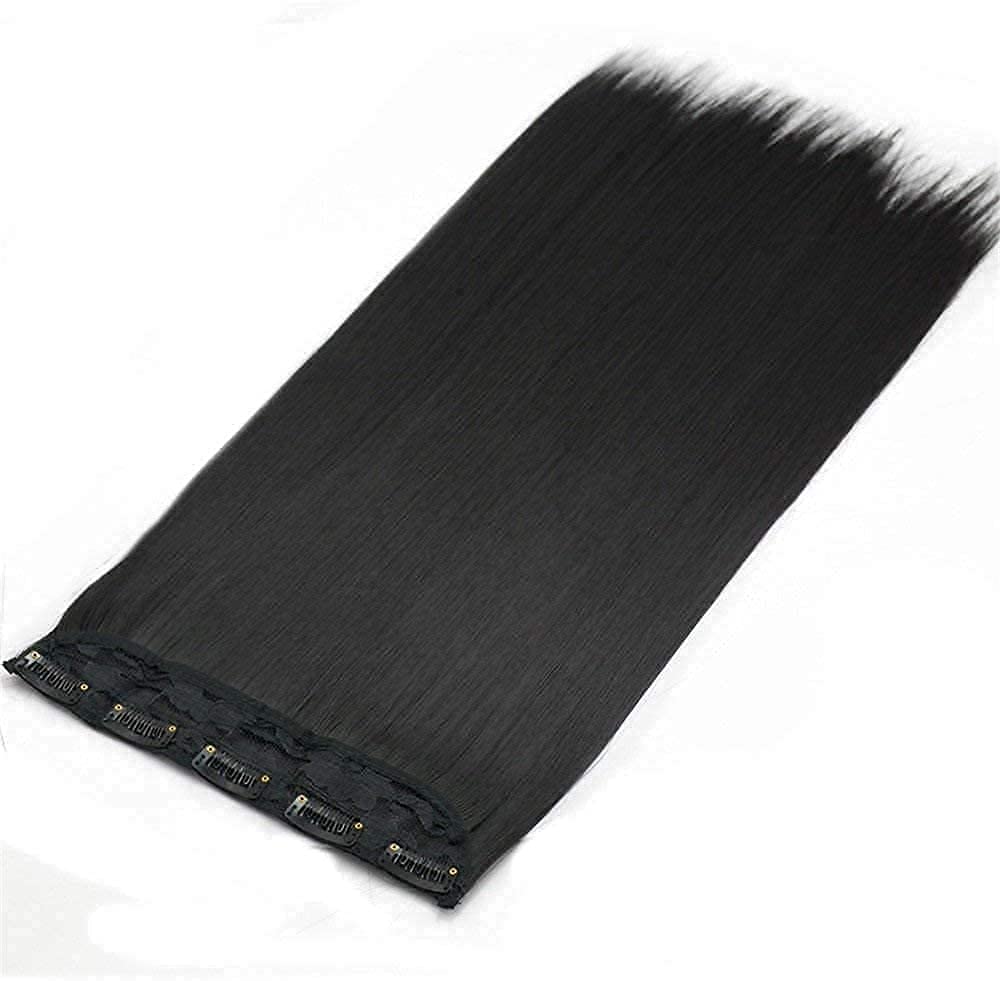 Verbier Wavy/Curly Long Natural Hair Extensions for Women - 5 Clip-In Human Hair Extensions (Black) | Perfect for Daily Wear, Parties & Special Occasions