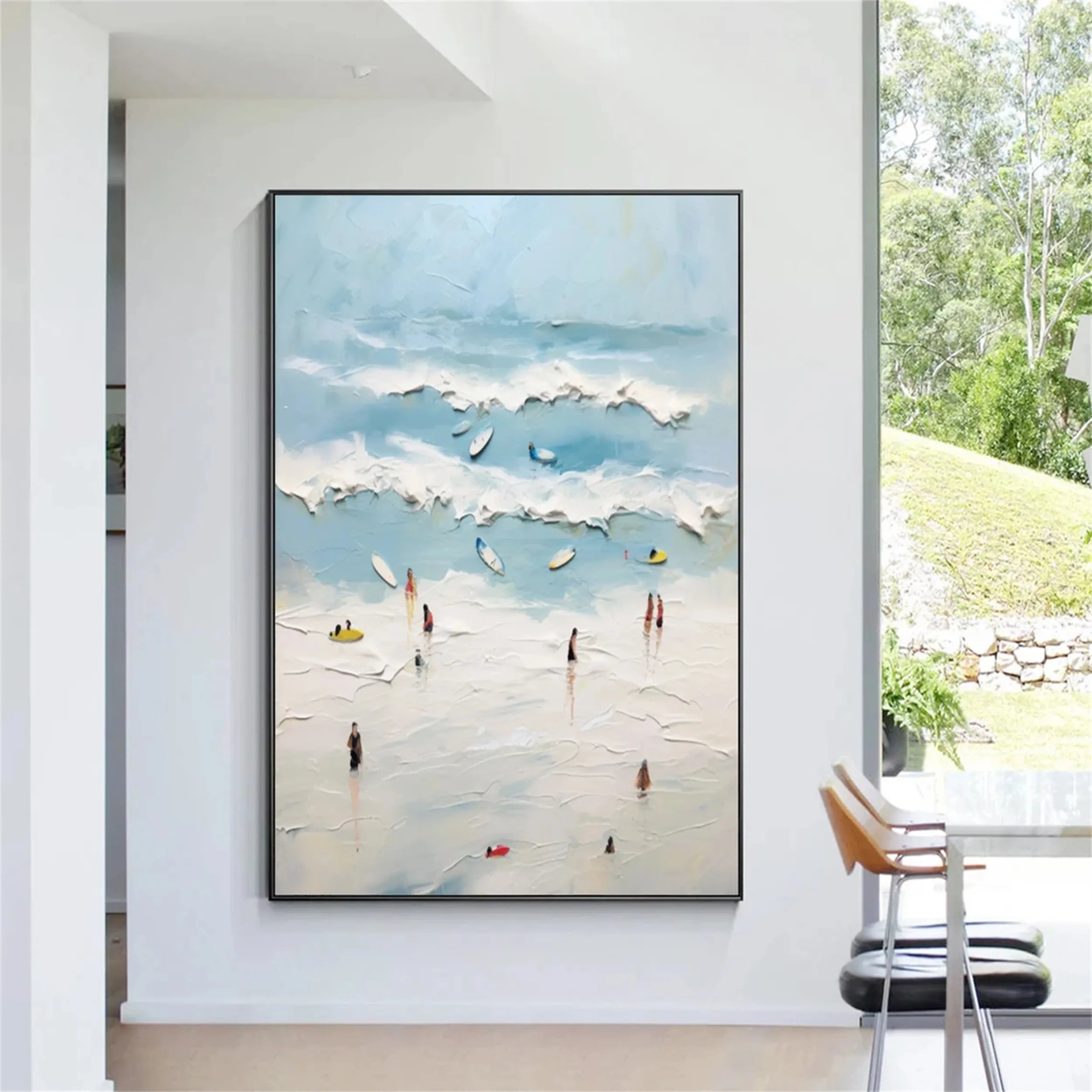 Seascape and Snowy Peak Painting #SP019 - Stunning Landscape Wall Art for Home & Office Decor