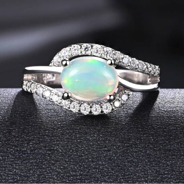 Frozen Aurora Ring - Elegant Crystal Ice Blue Ring for Women, Unique Handmade Jewelry Gift for Birthday, Anniversary & Valentine's Day | Perfect for Evening Parties, Weddings & Special Occasions