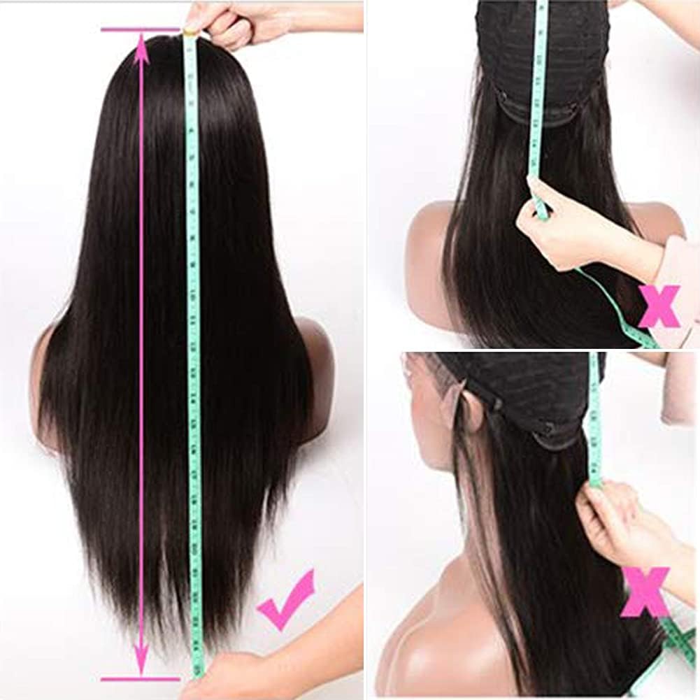 30 Inch Kinky Straight Human Hair Wig - 180% Density 12A Grade Yaki Straight Headband Wig for Black Women | Natural Black Color Half Wig with Attached Headband | Perfect for Daily Wear, Parties & Protective Hairstyles