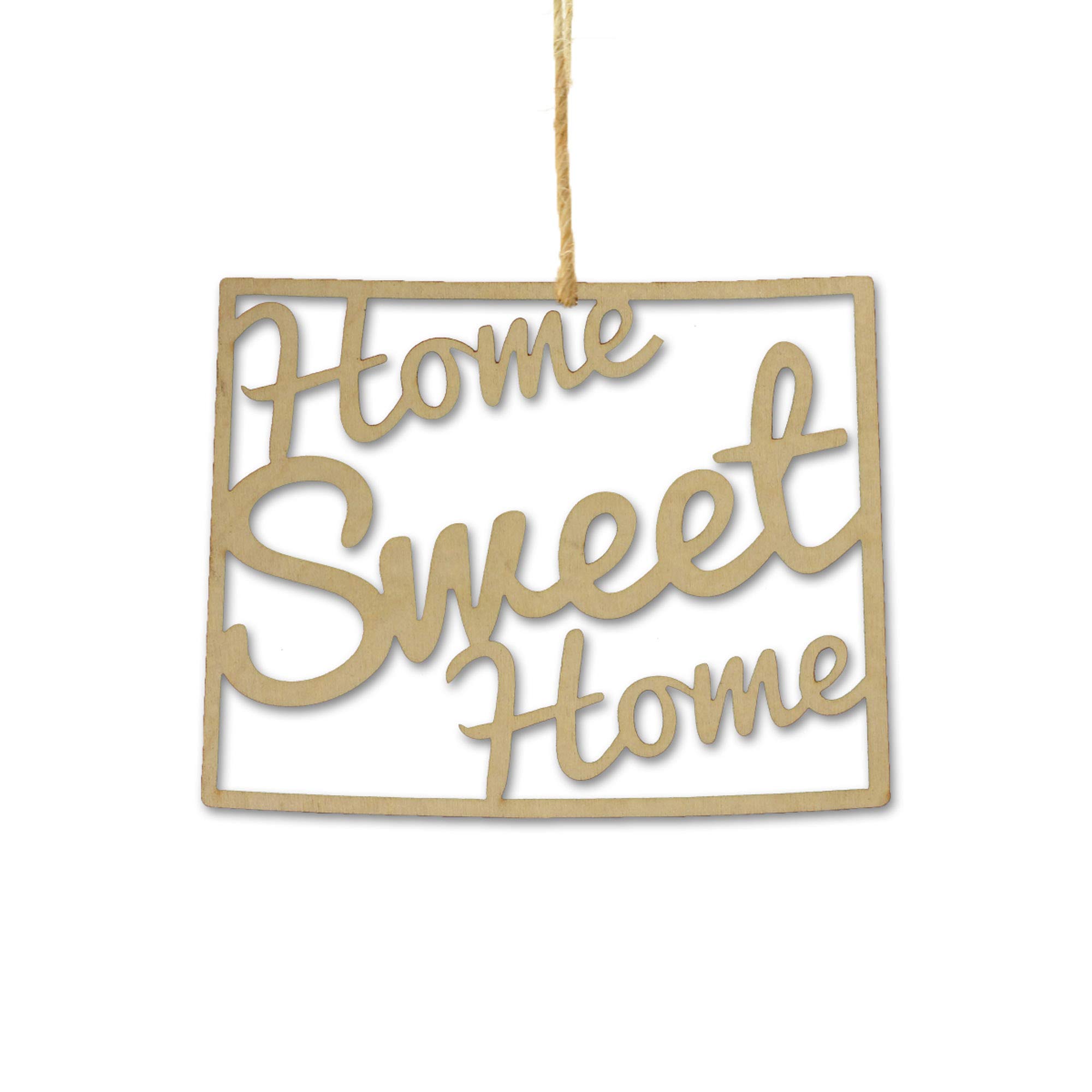 Torched Wooden 'Home Sweet Home' Christmas Tree Ornament - Rustic Hanging Holiday Decoration - Perfect Housewarming Gift for New Homeowners - Wyoming Inspired Decor - Ideal for Christmas Trees, Mantels, and Front Door Wreaths