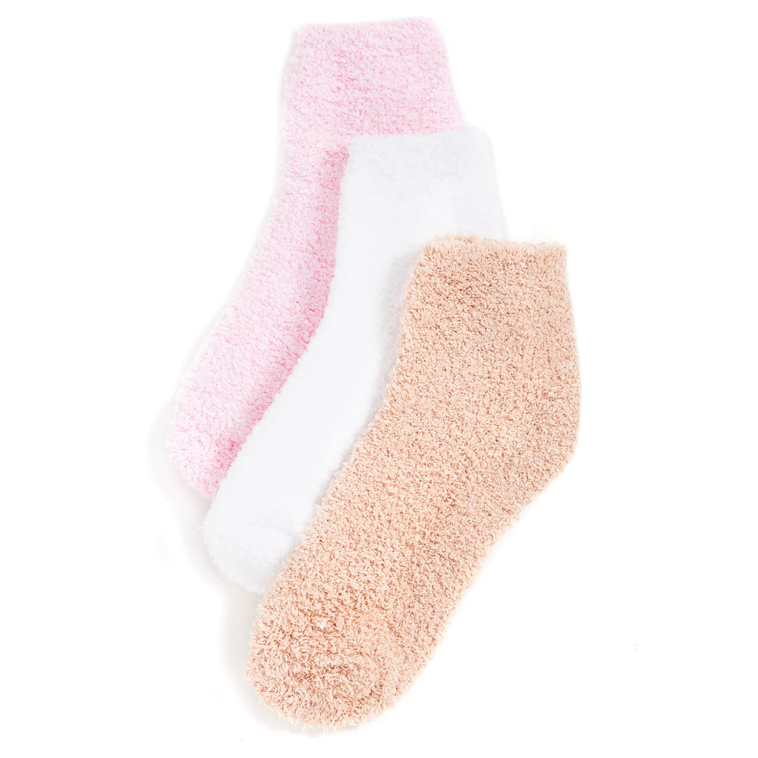 Body By Stems - Women's Warm Fuzzy Socks Set of 3 Pairs | Ultra Soft Fluffy Cozy Socks in 3 Colors | Perfect for Winter, Lounging at Home & Gift Giving
