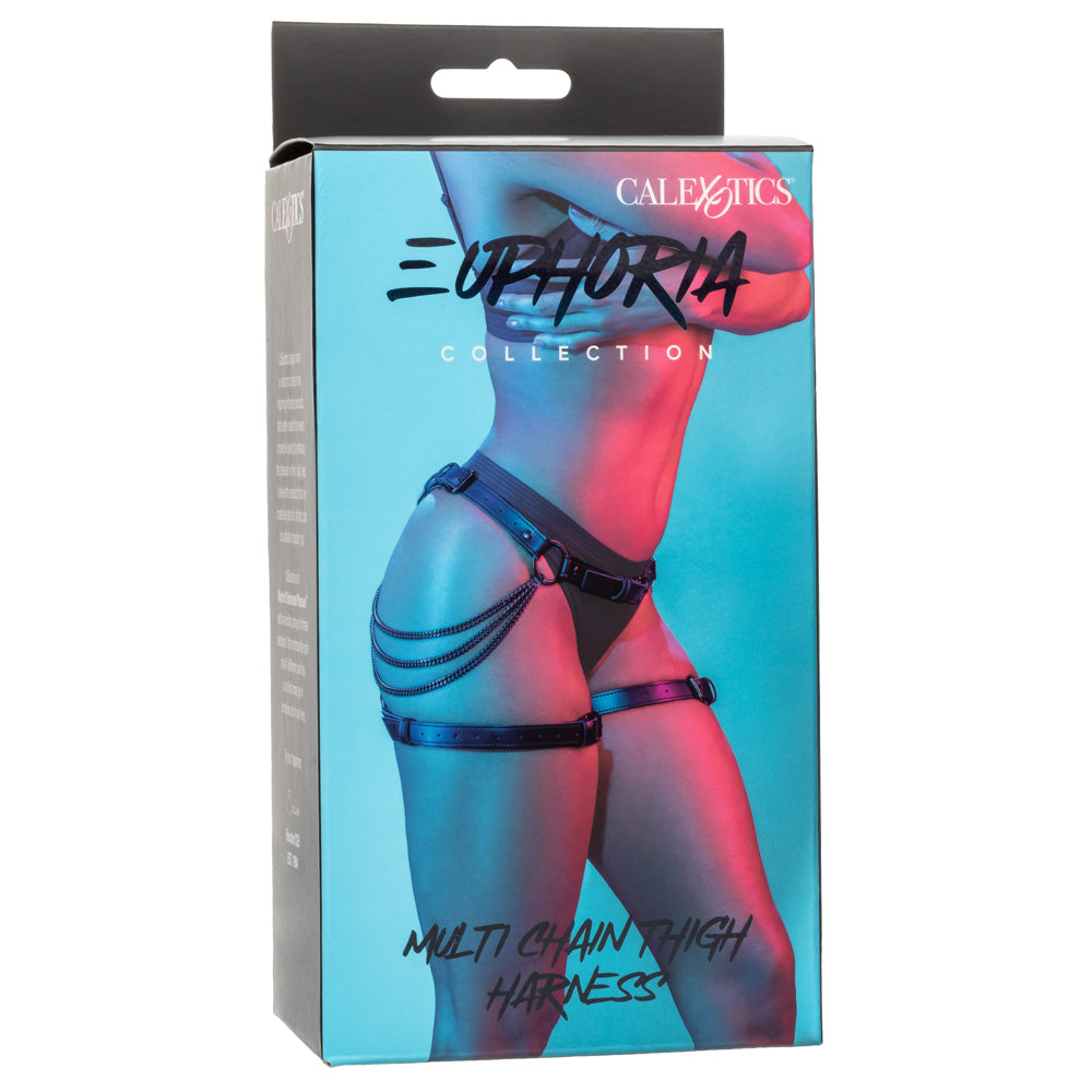 Euphoria Multi-Chain Vegan Leather Thigh Harness - Stylish Gothic Accessory for Women, Perfect for Parties, Halloween & Fashion Outfits