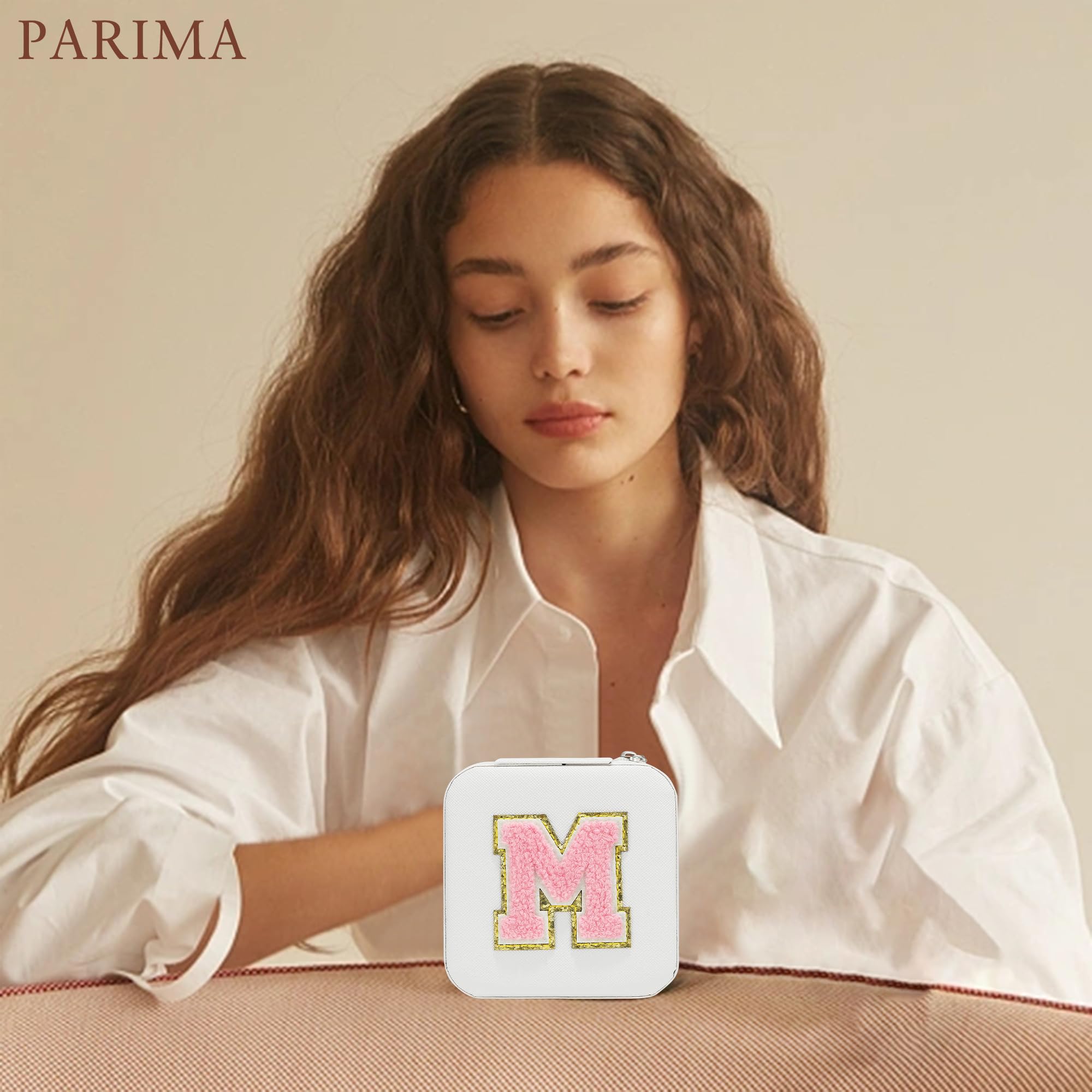 Personalized Initial Travel Jewelry Box for Women - Trendy Pink Jewelry Organizer Case | Perfect Christmas Birthday Gift for Teens Girls | Great for Travel Vacation Storage & Home Organization